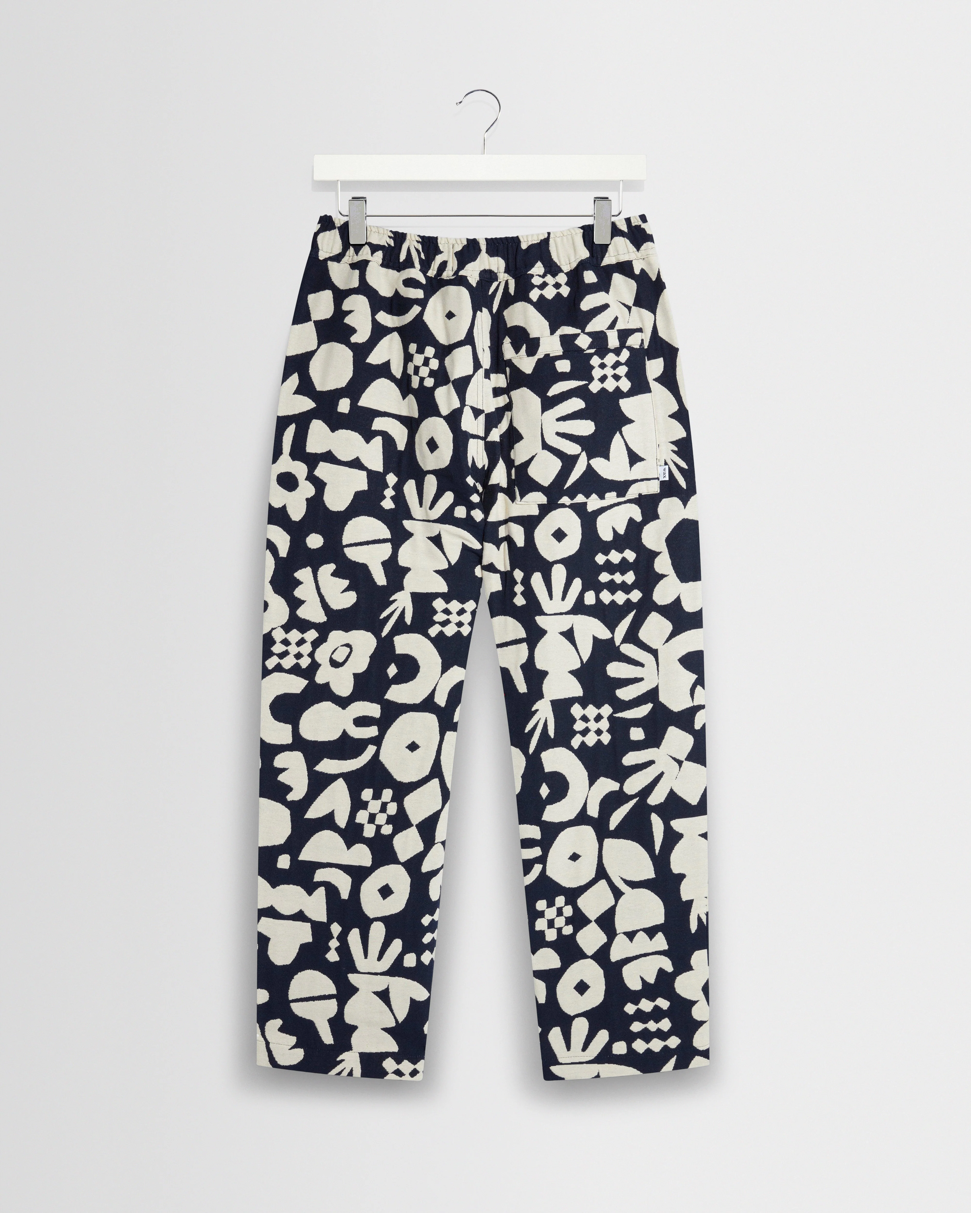 Kurt - Navy And Ecru Spin Jacquard Trousers - Image 9