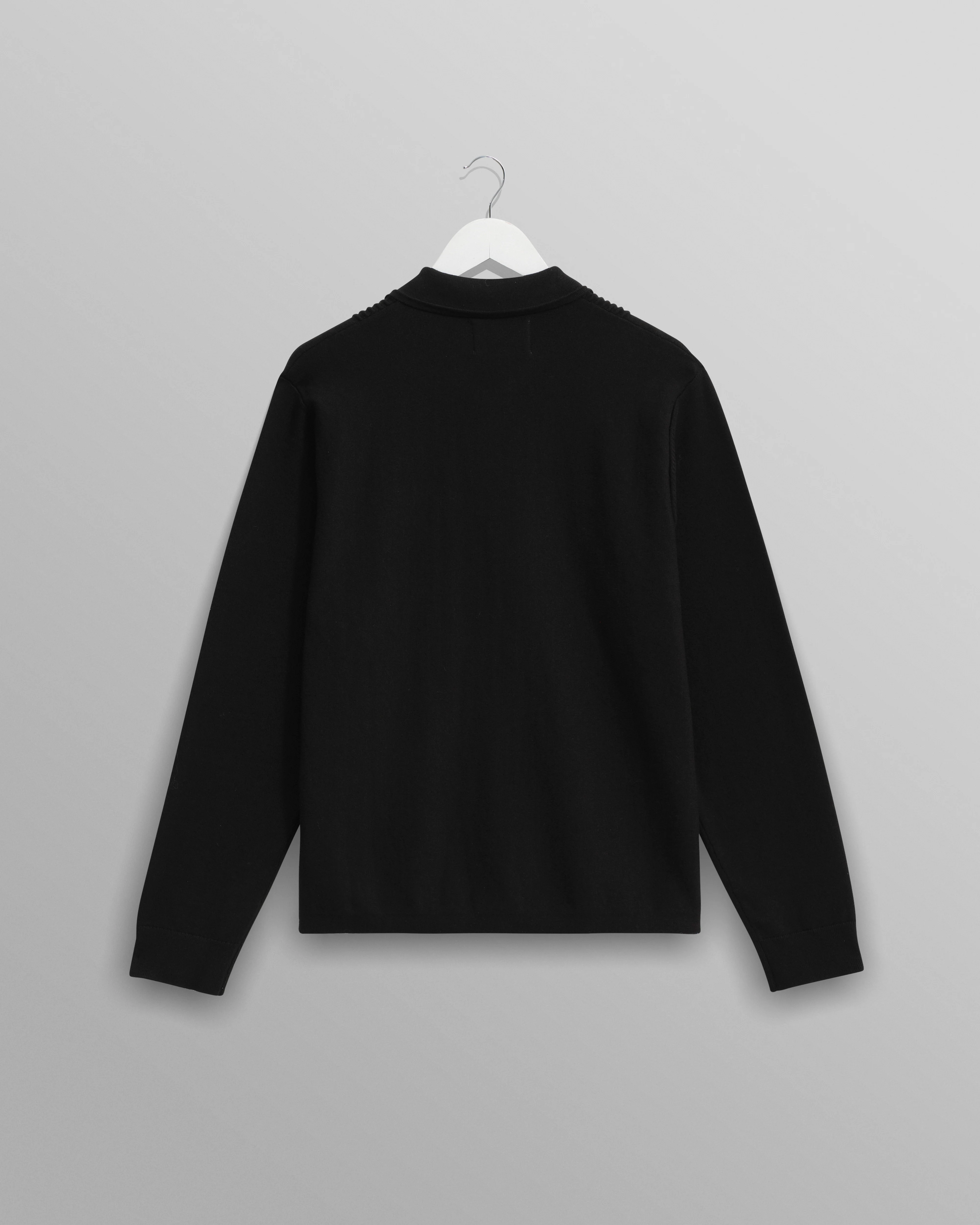 Lennox - Black Milano Stripe Knitted Polo - Image 8