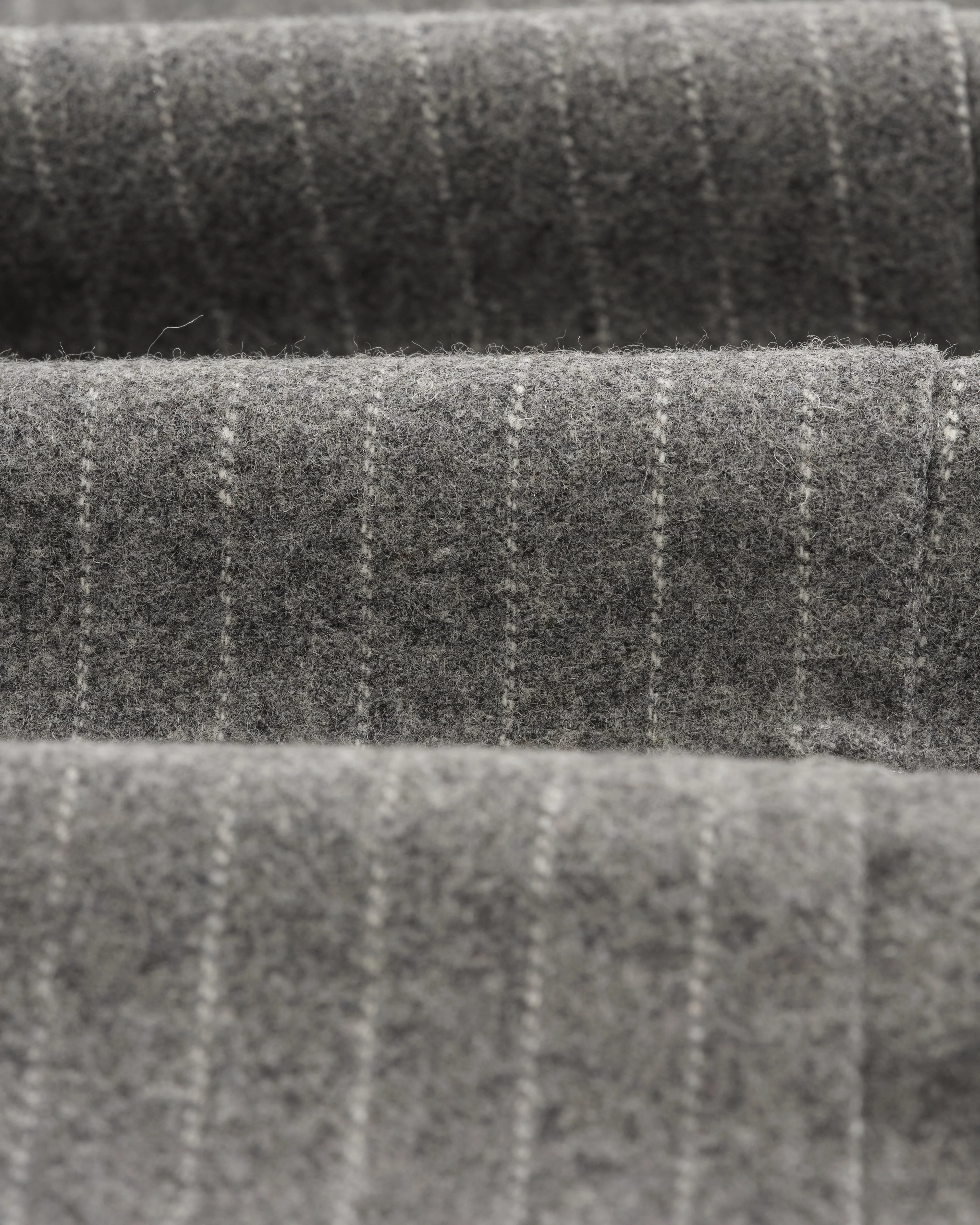 Malham - Charcoal Grey Pinstripe Wool Trousers - Image 10