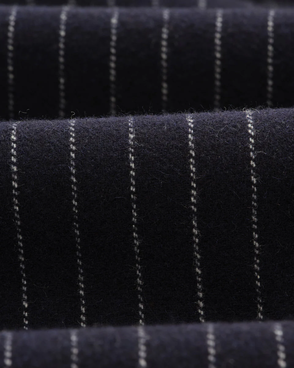 Malham - Navy Pinstripe Wool Trousers - Image 10