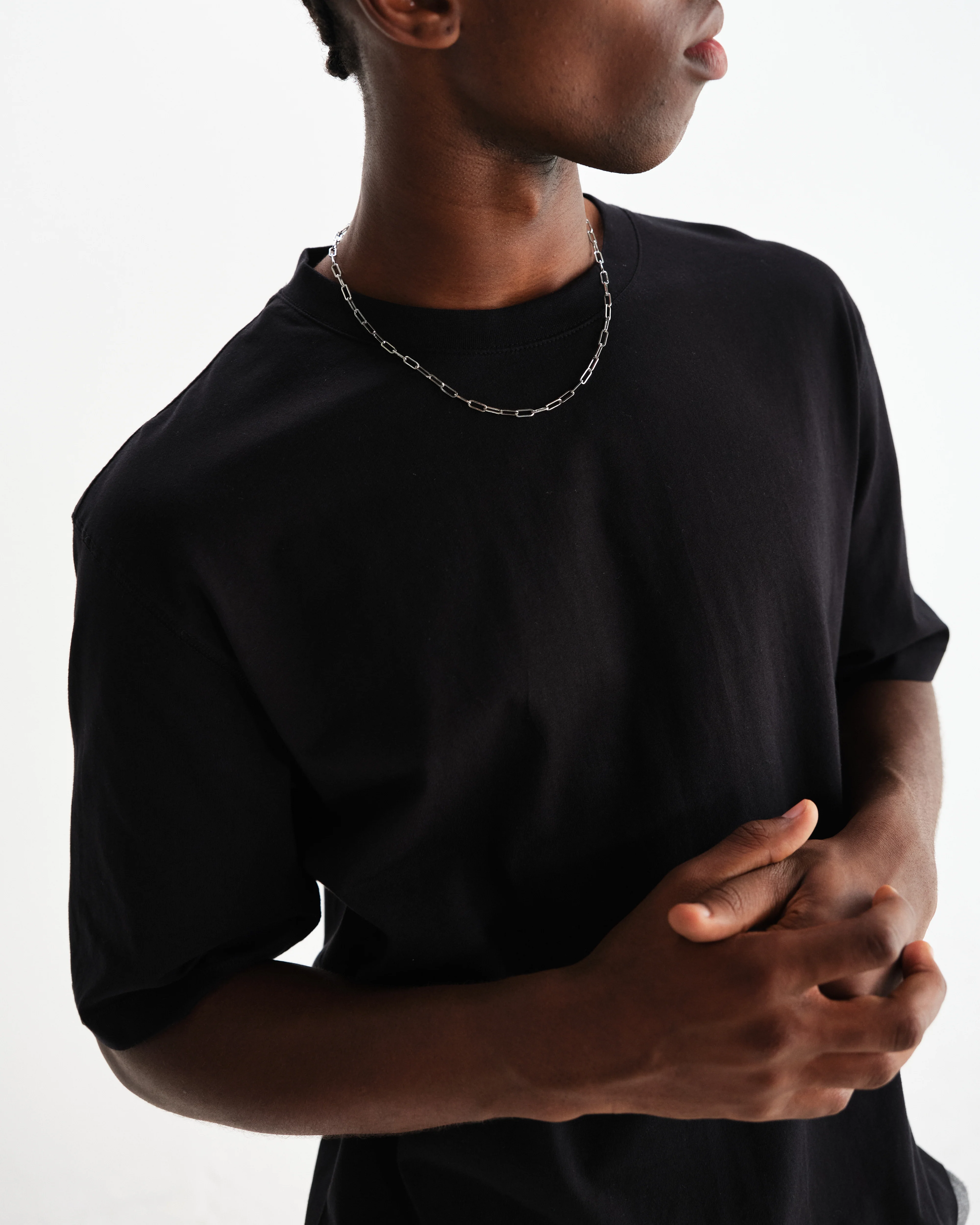 Milton - Black Organic Compact Cotton T-Shirt - Image 3