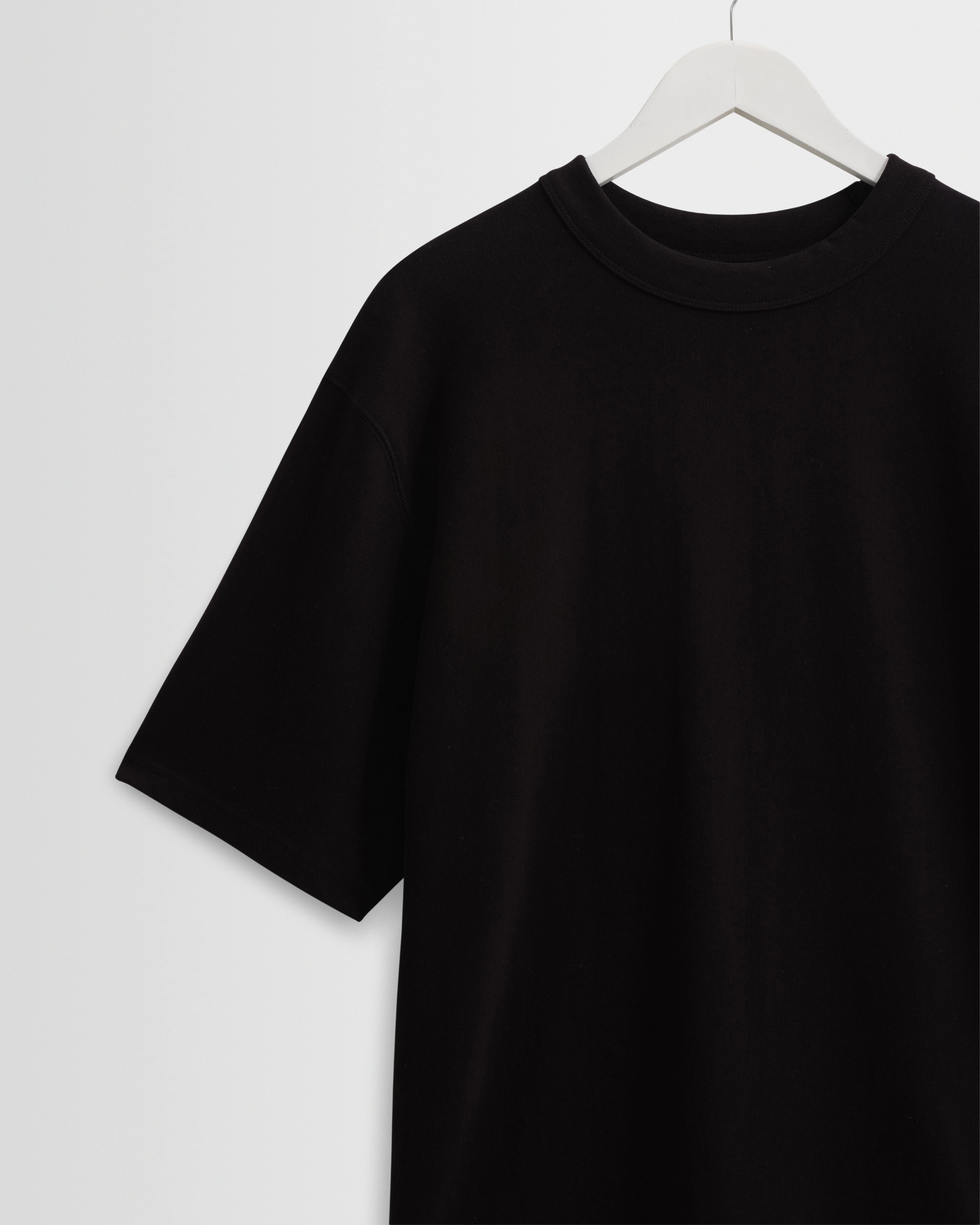 Milton - Black Organic Compact Cotton T-Shirt - Image 7
