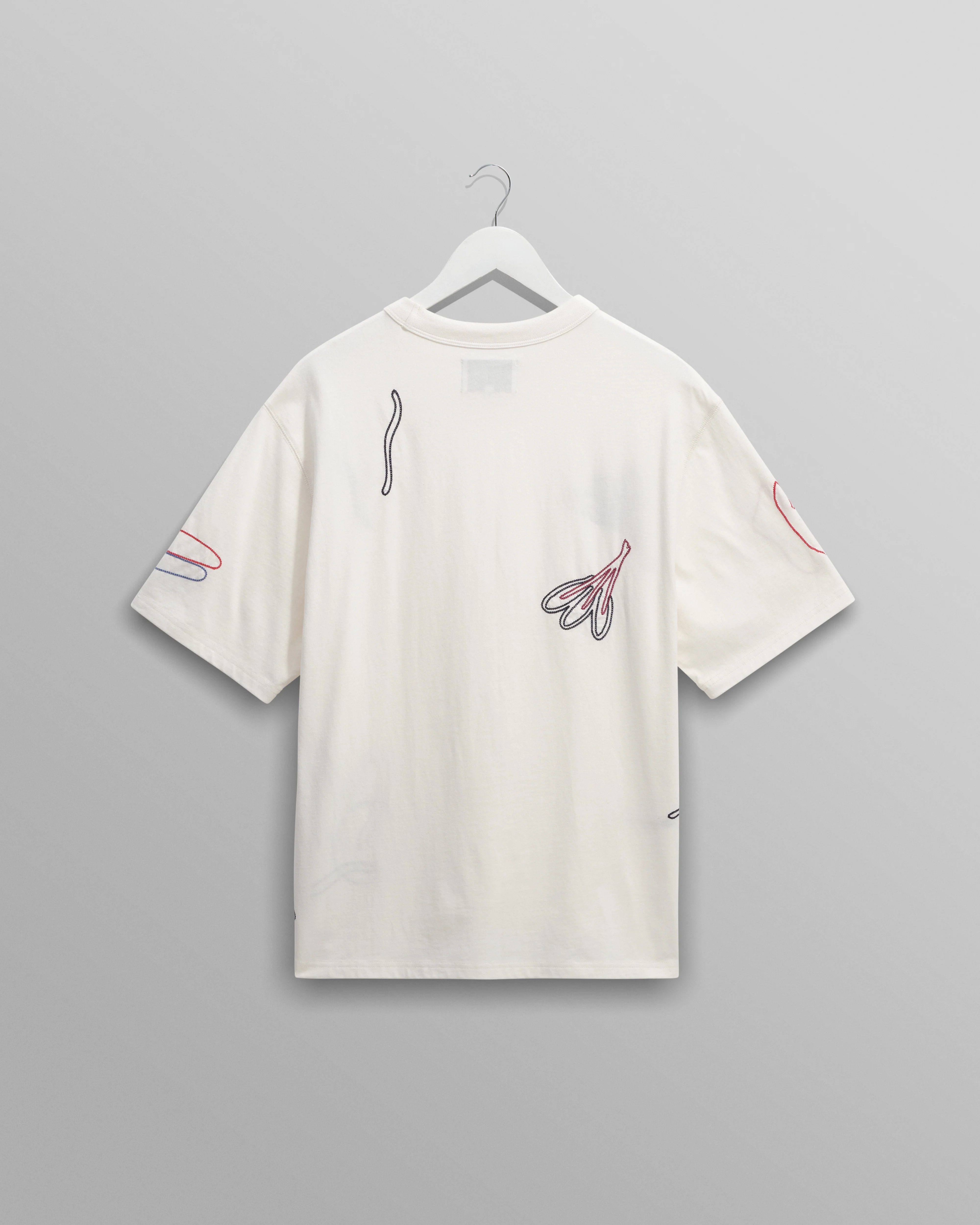 Milton - Ecru Embroidered Organic Cotton T-Shirt - Image 11