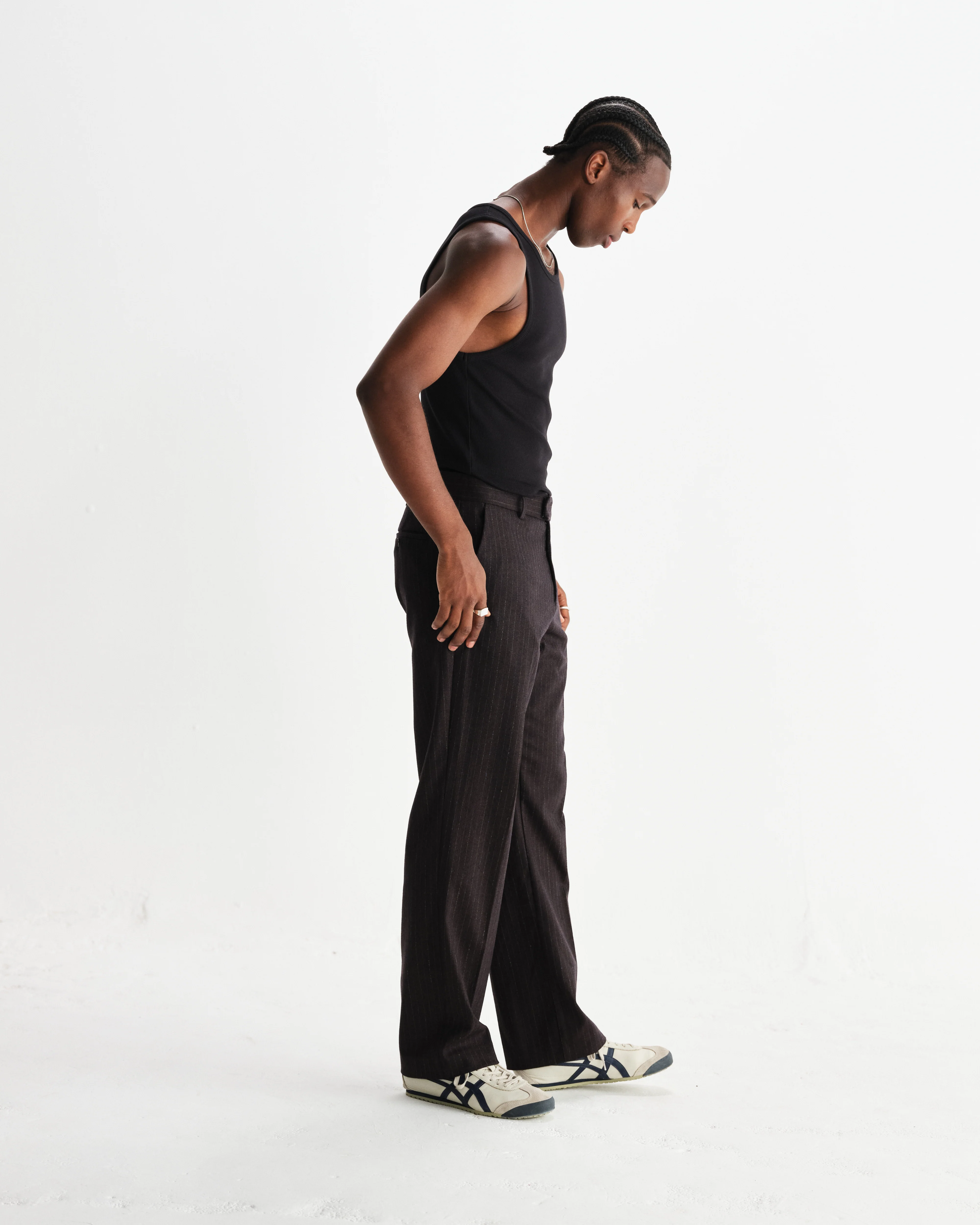Montague - Black Ribbed Organic Cotton Vest - Image 5