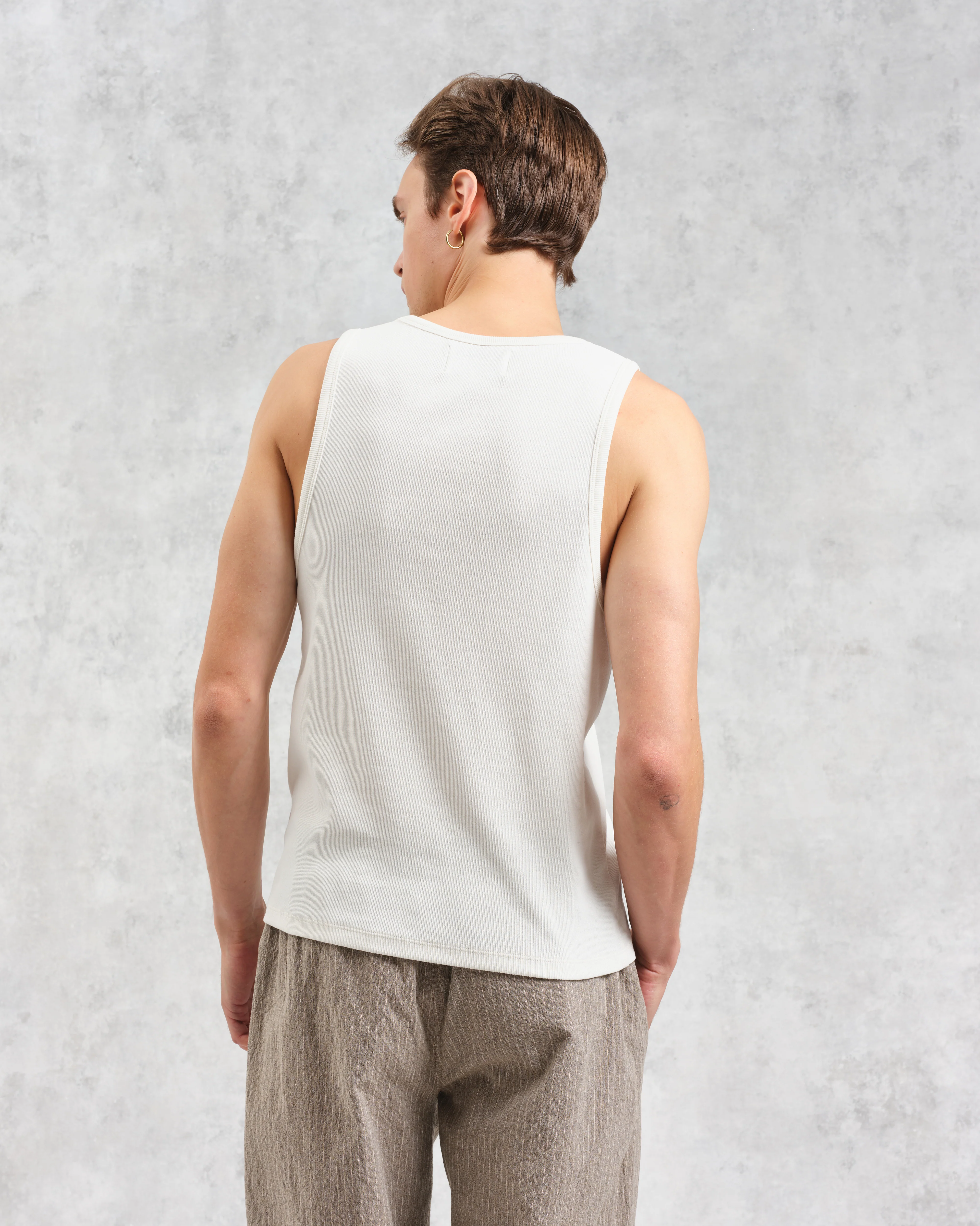 Montague - Ecru Ribbed Organic Cotton Vest - Image 8