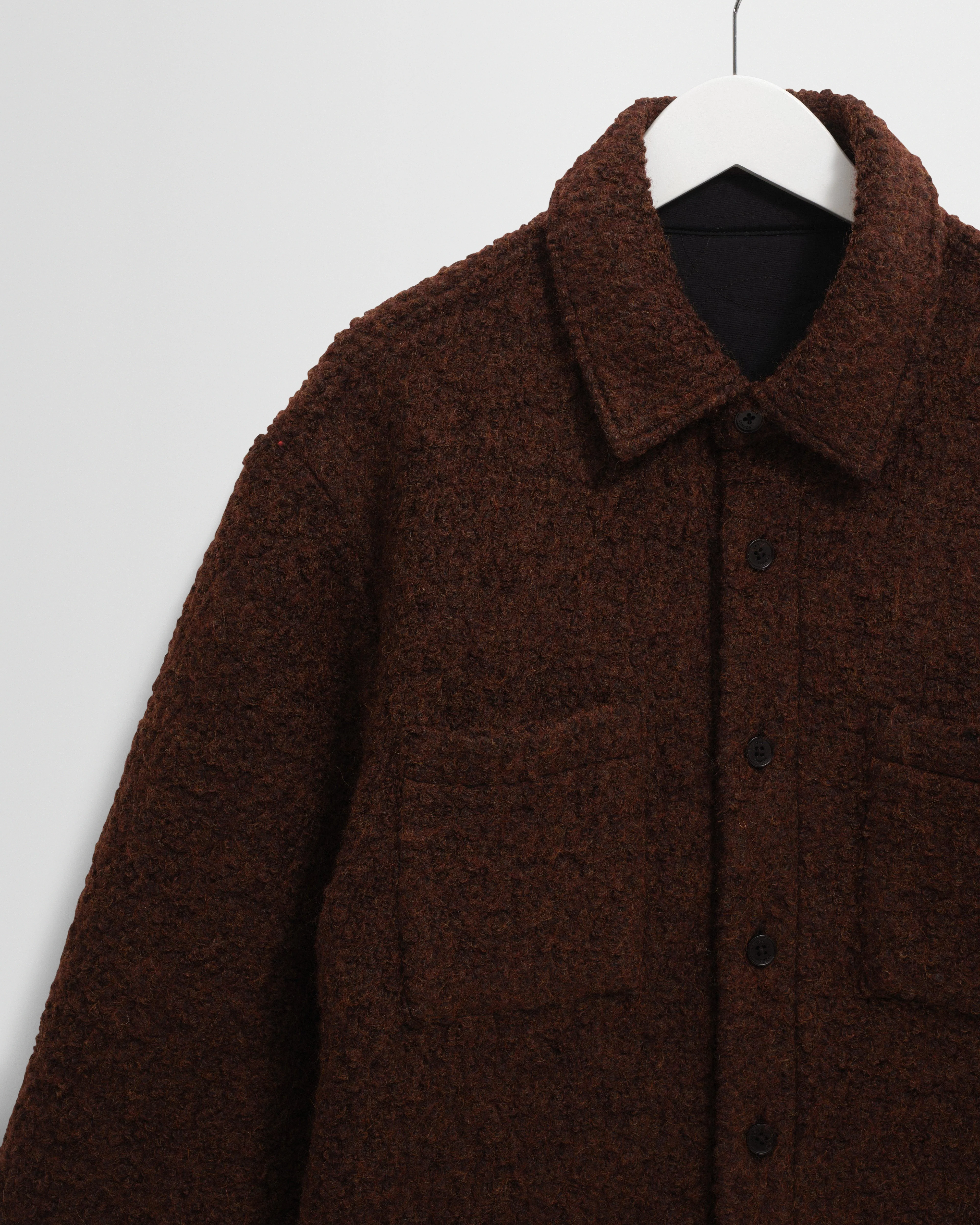 Mount - Brown Reversible Boucle Wool Overshirt - Image 10