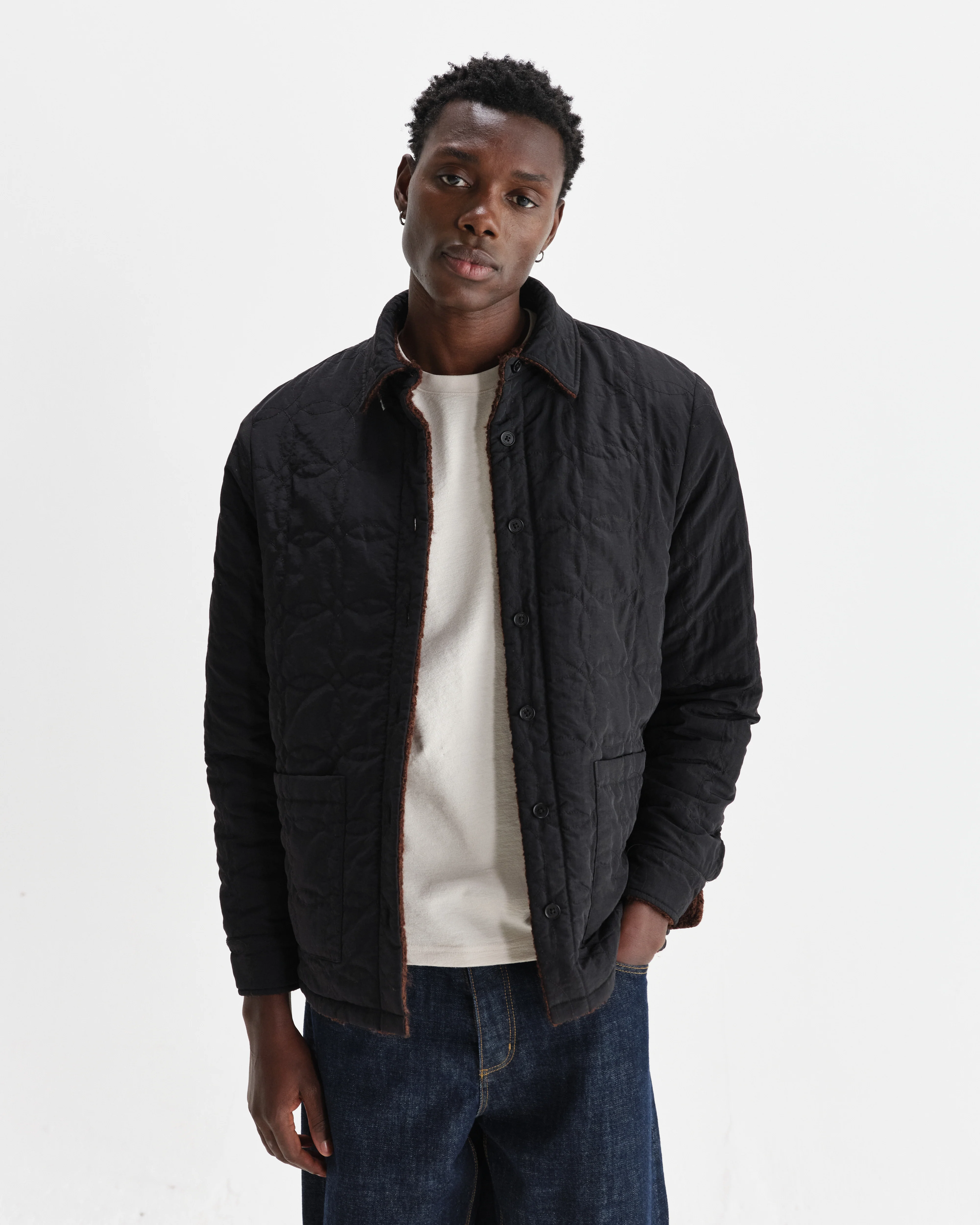 Mount - Brown Reversible Boucle Wool Overshirt - Image 5