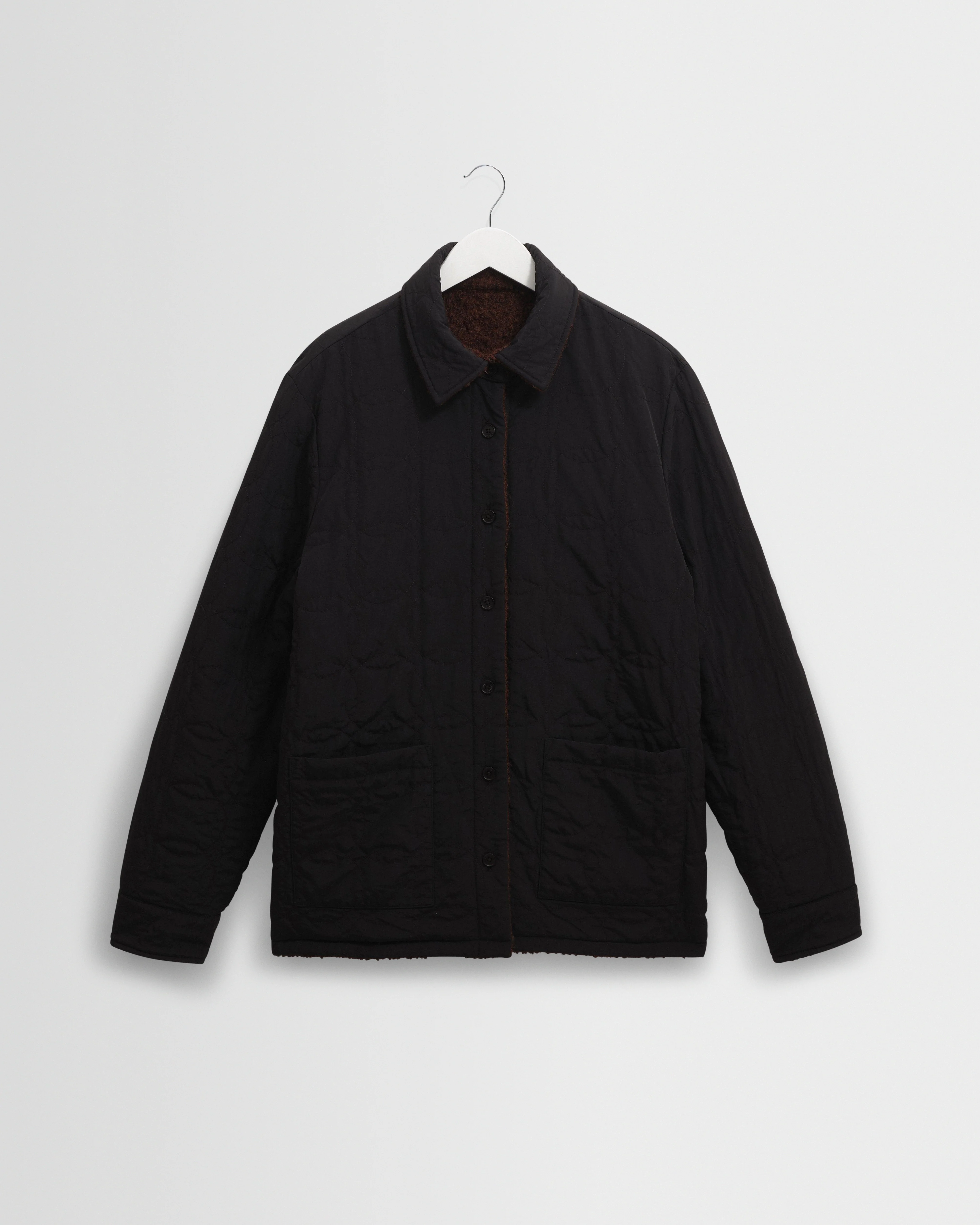 Mount - Brown Reversible Boucle Wool Overshirt - Image 9