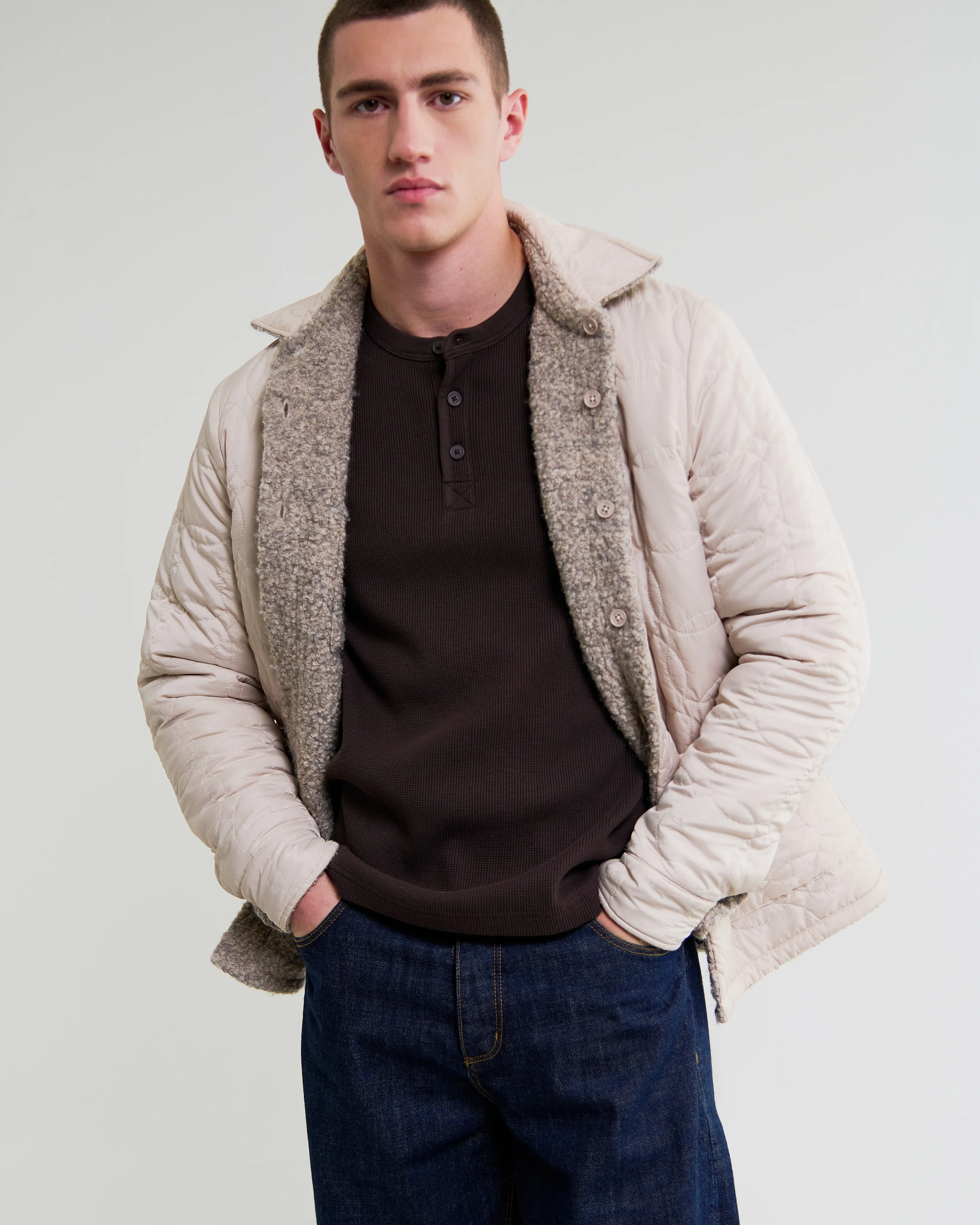 Mount - Natural Reversible Boucle Wool Overshirt - Image 3