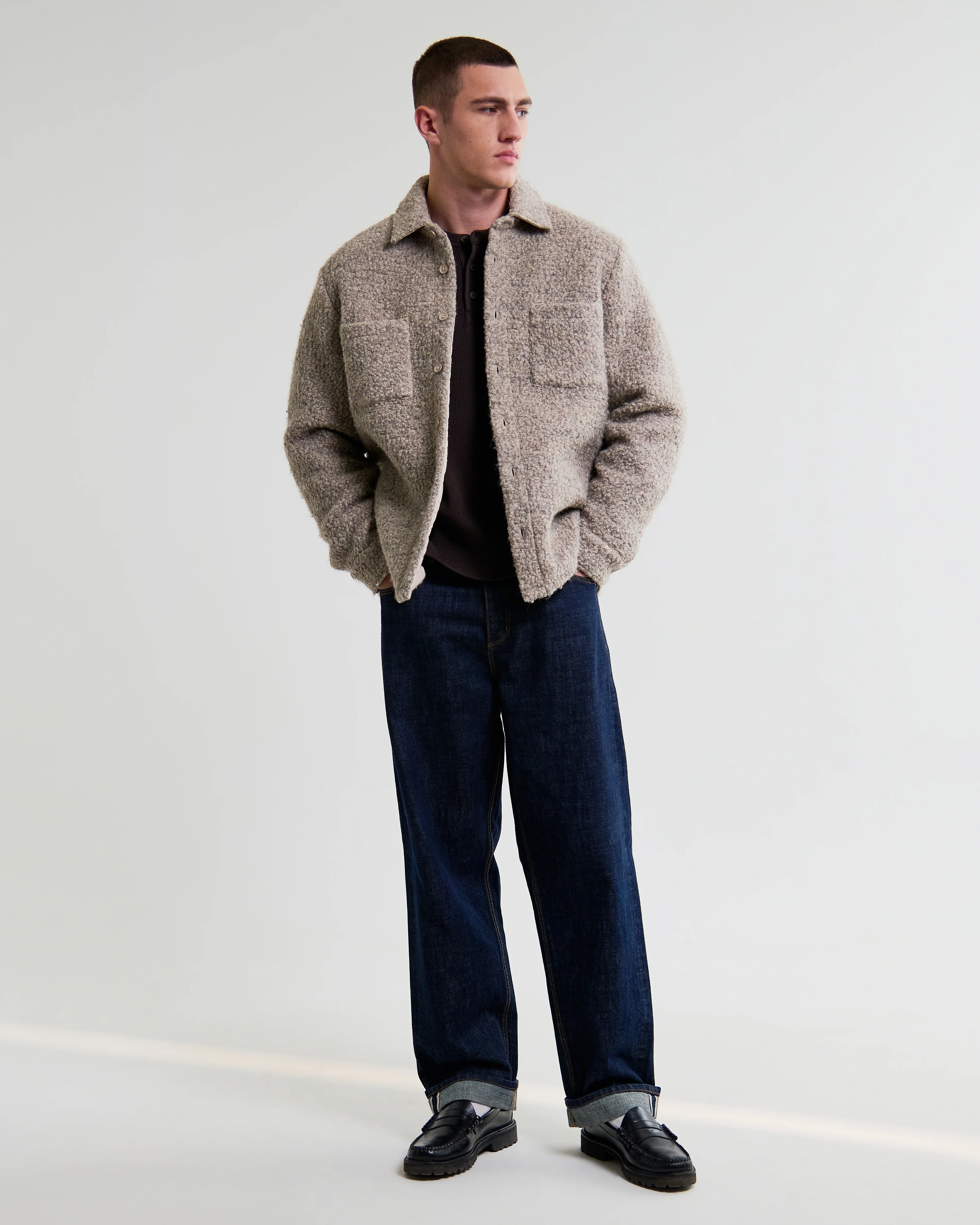 Mount - Natural Reversible Boucle Wool Overshirt - Image 5