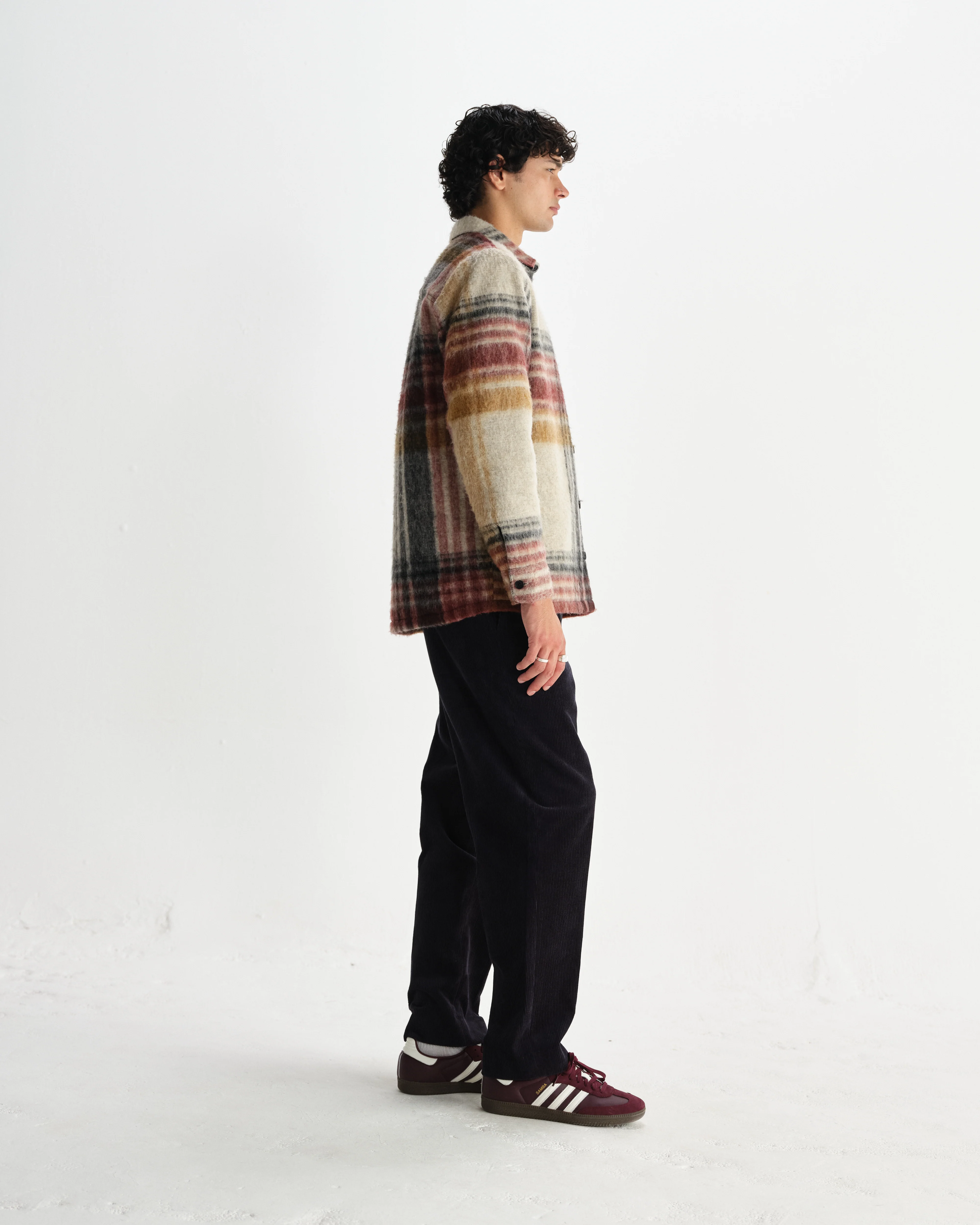 Nolan - Natural And Multicolour Check Wool Overshirt - Image 5
