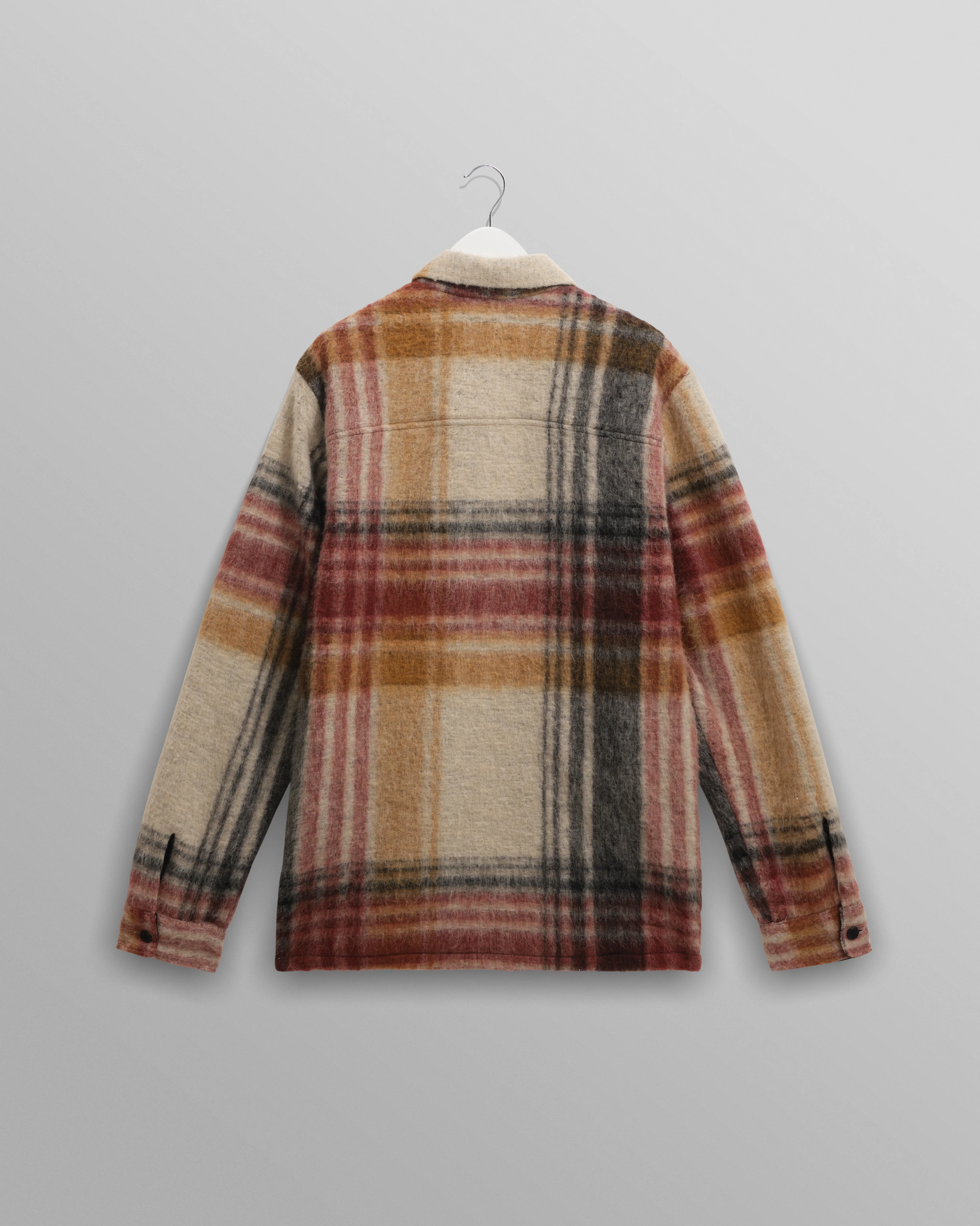 Nolan - Natural And Multicolour Check Wool Overshirt - Image 8