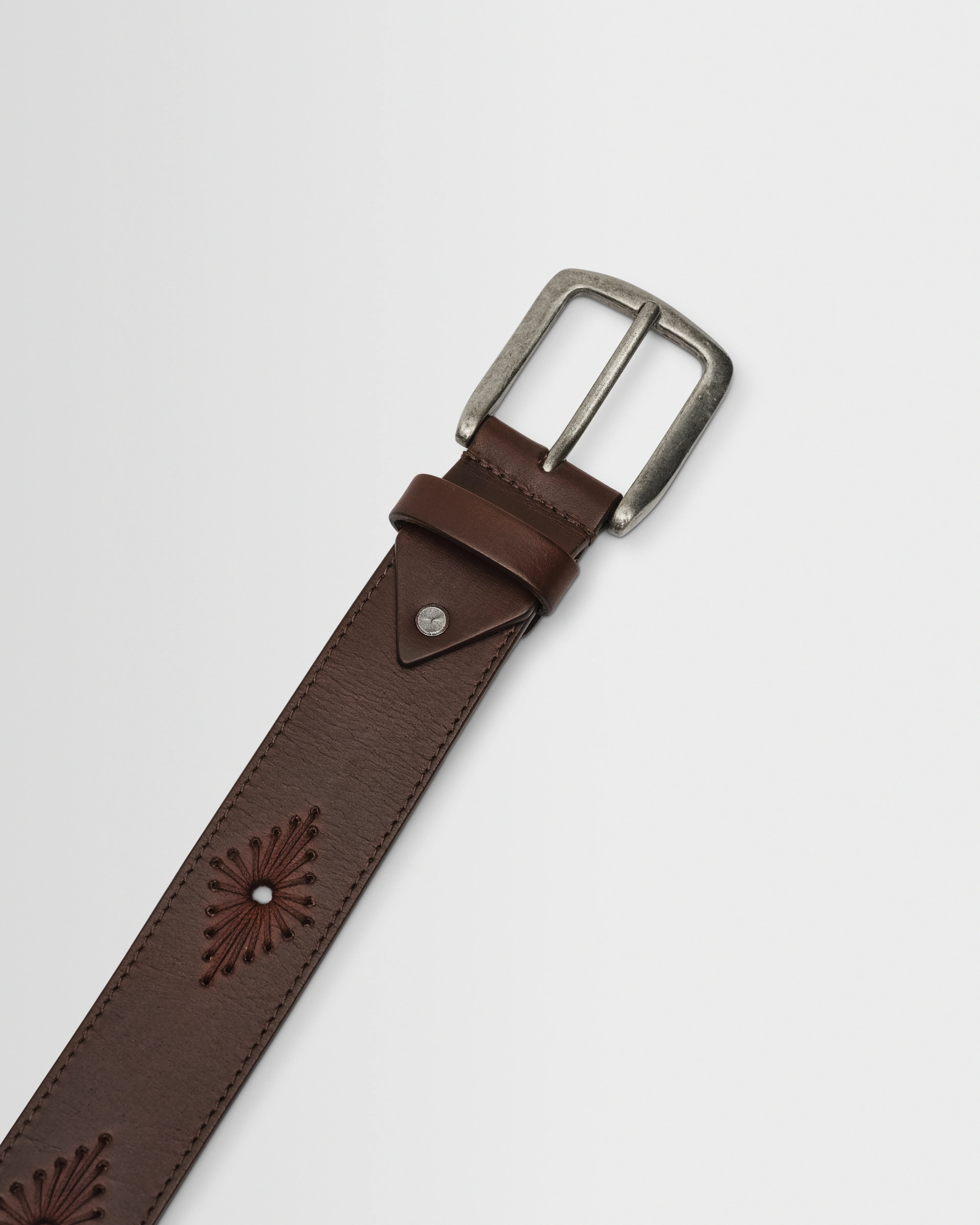 Paton - Brown Embroidered Leather Belt - Image 3