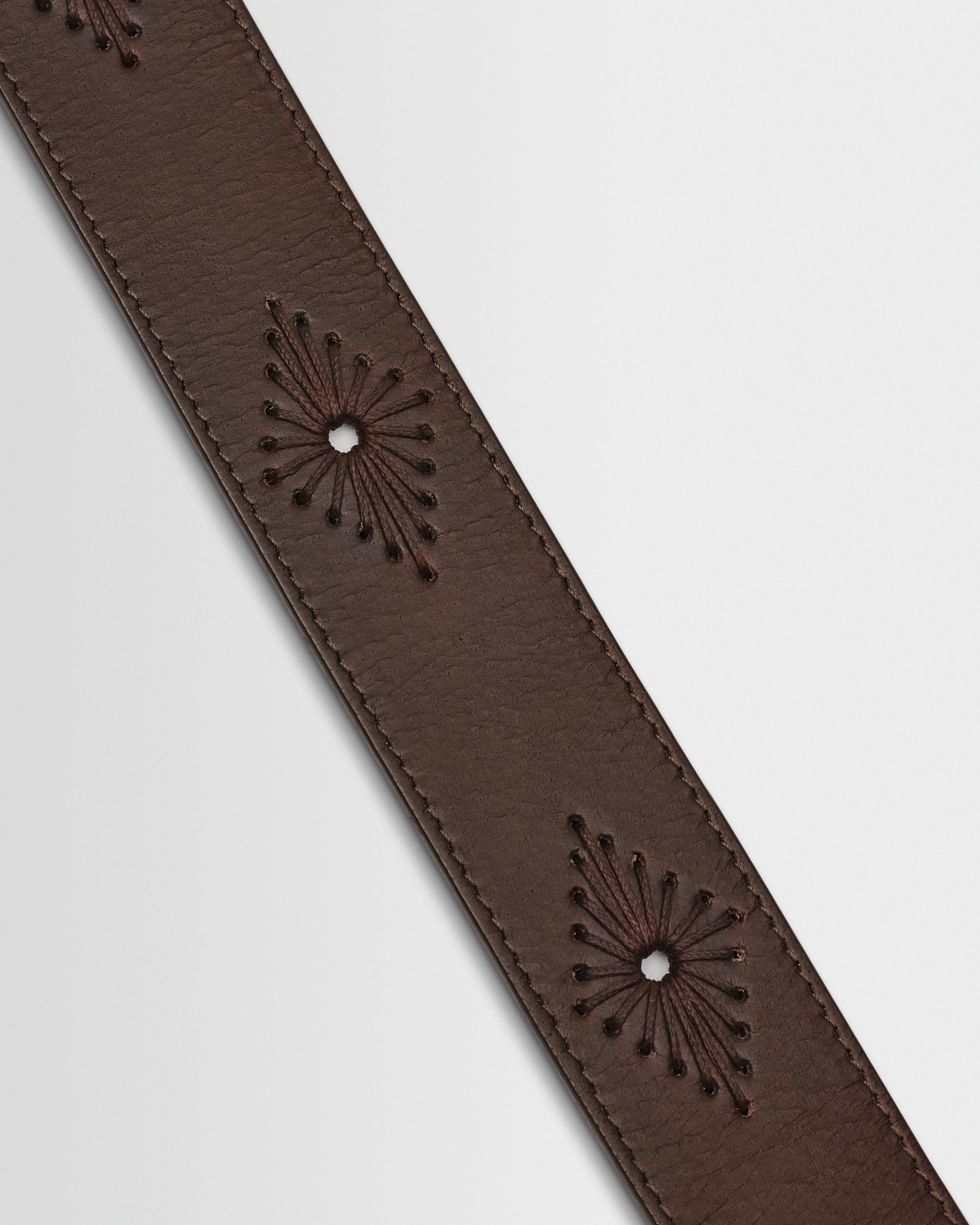 Paton - Brown Embroidered Leather Belt - Image 4
