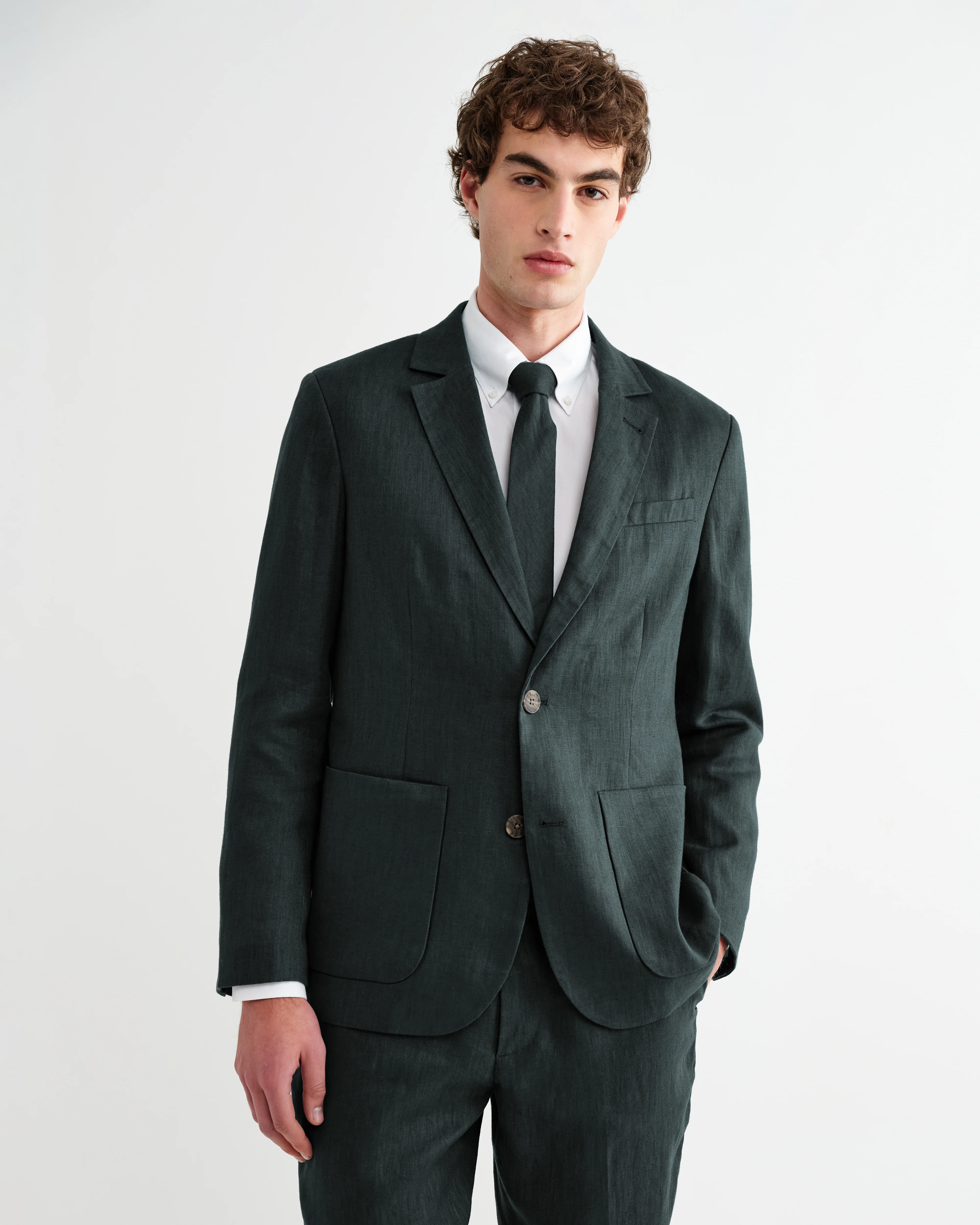 Pavillion - Dark Green Linen Tie - Image 3