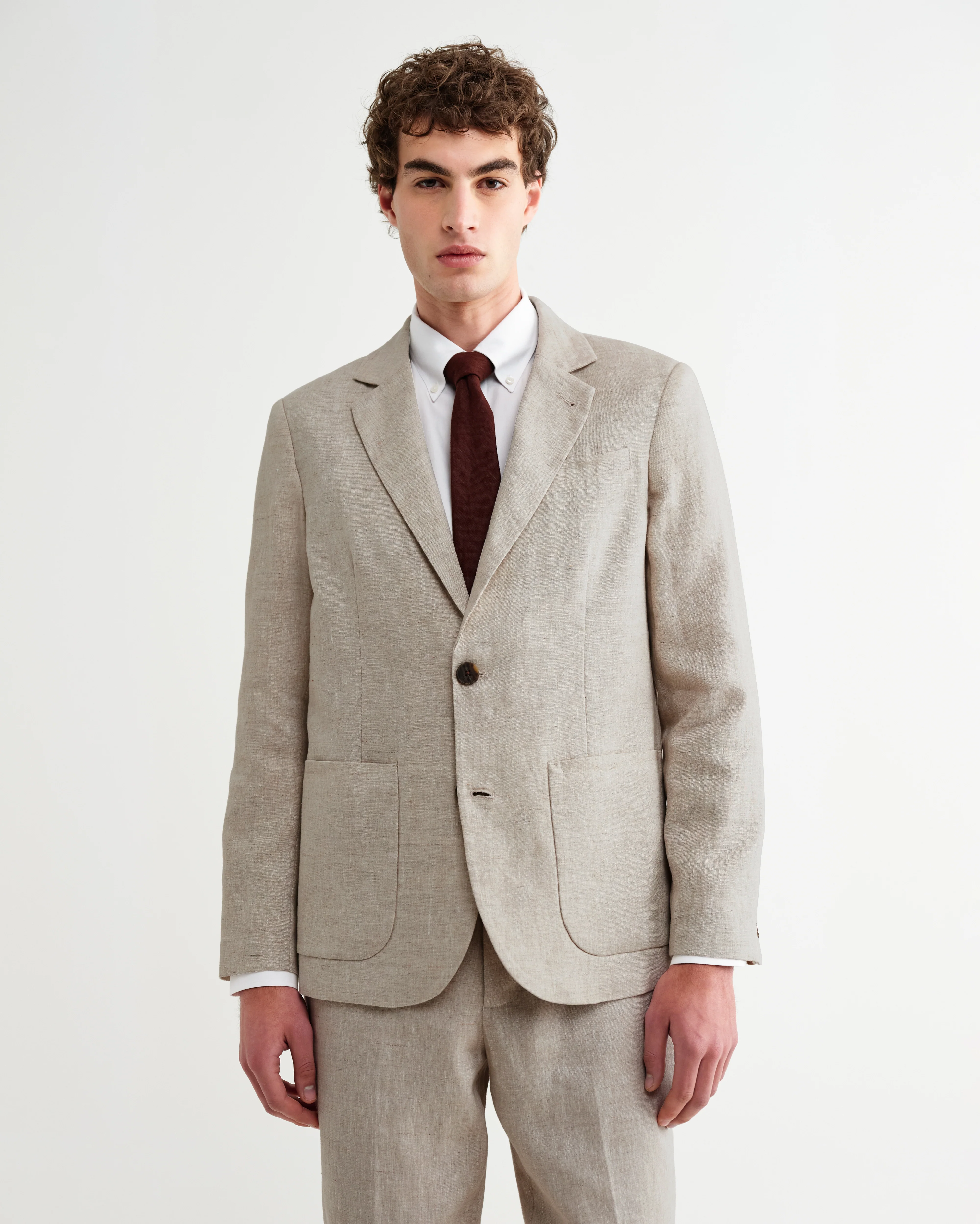 Pavillion - Merlot Linen Tie - Image 3