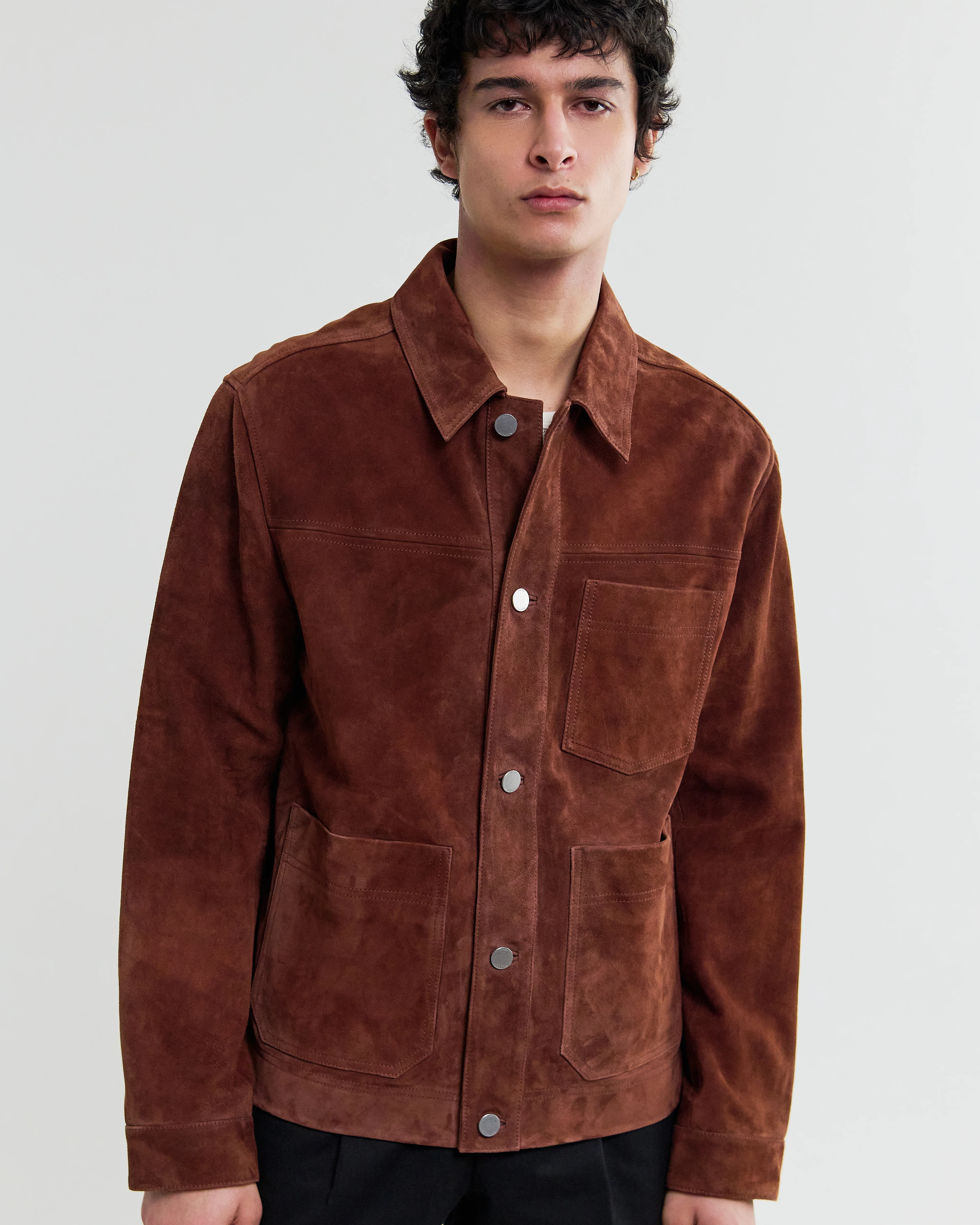 Robin - Brown Suede Chore Jacket - Image 4