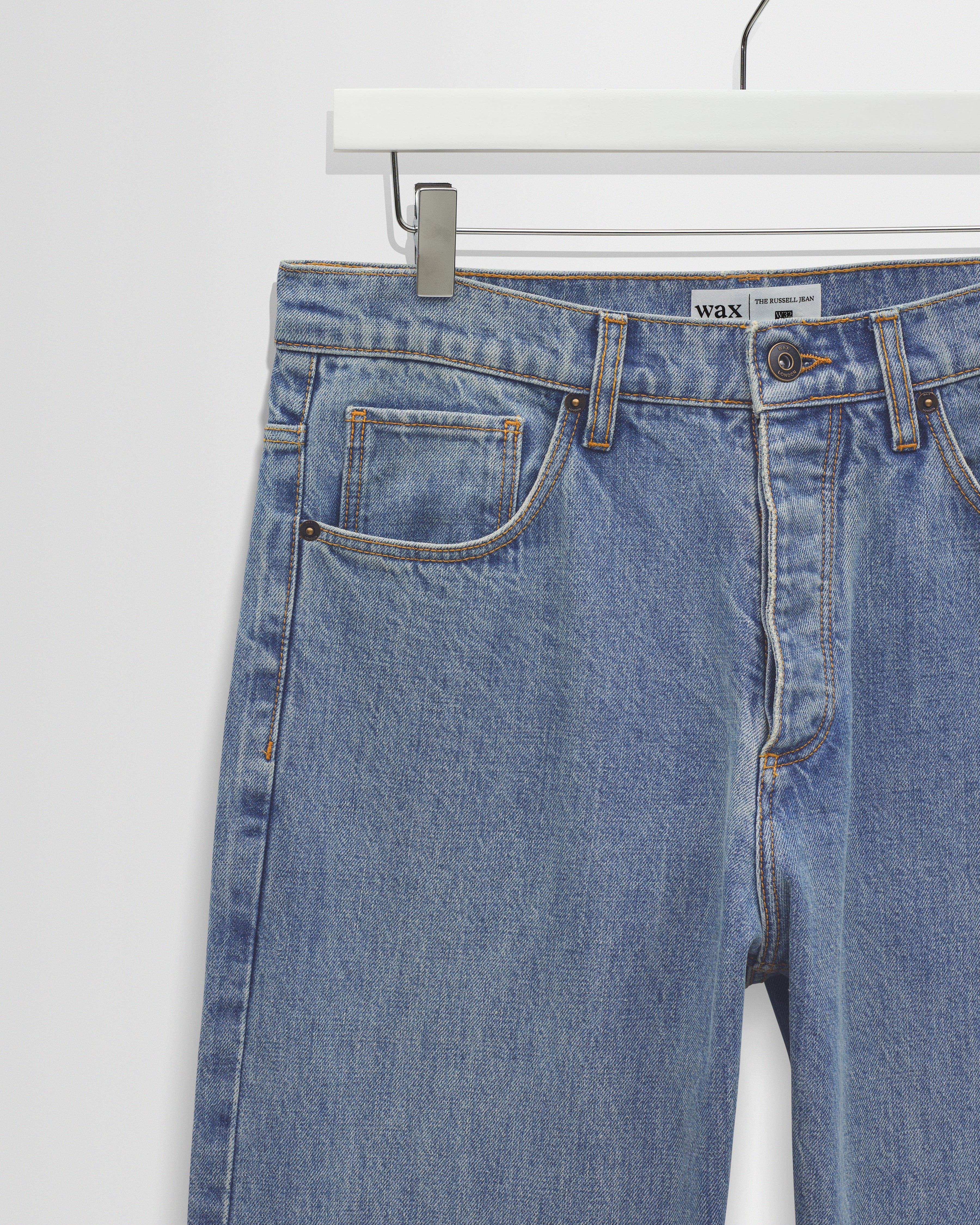 Russell - Blue Wash Selvedge Straight Fit Denim Jeans - Image 8