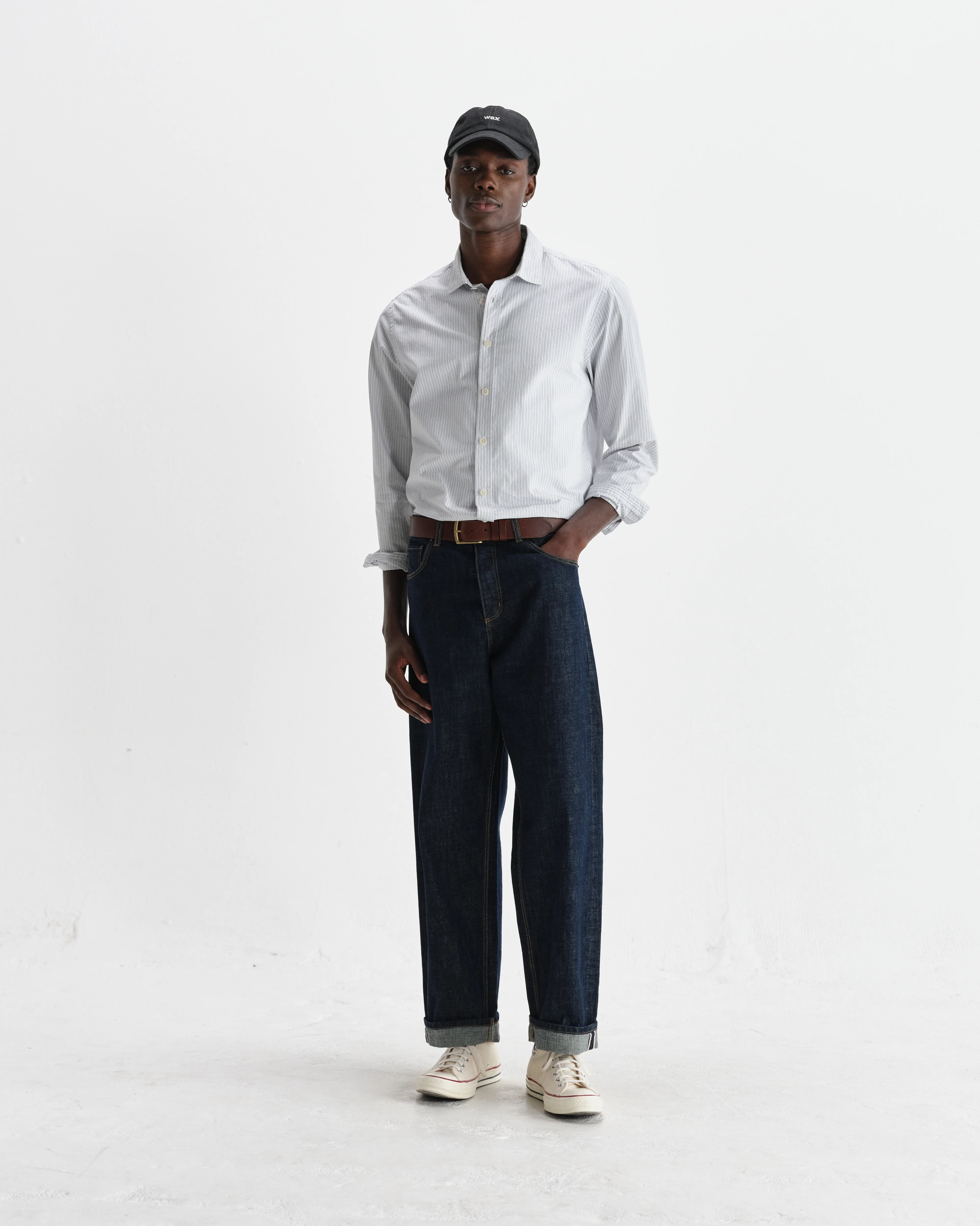 Shelly - Ecru And Blue Fine Stripe Poplin Shirt - Image 4