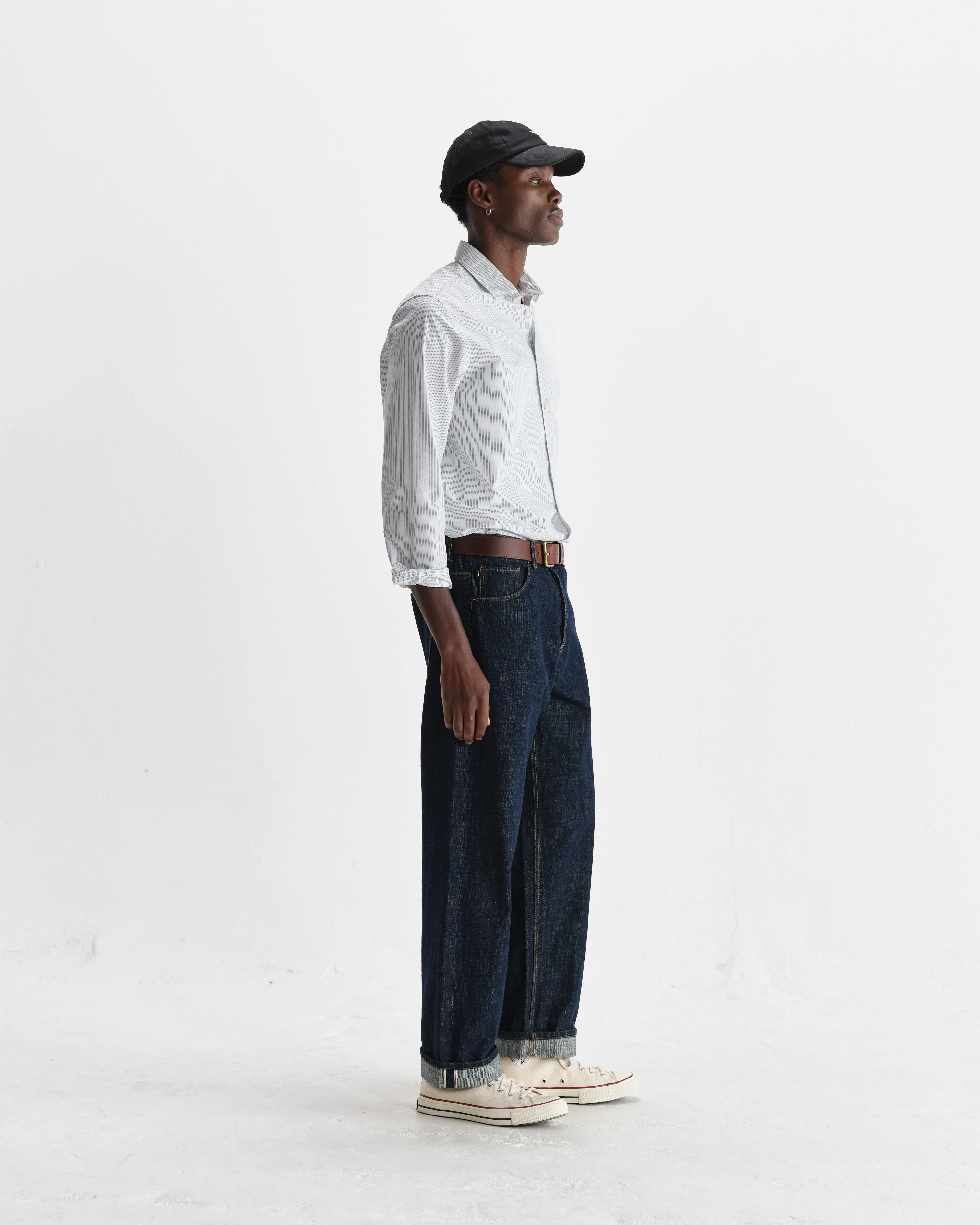 Shelly - Ecru And Blue Fine Stripe Poplin Shirt - Image 5