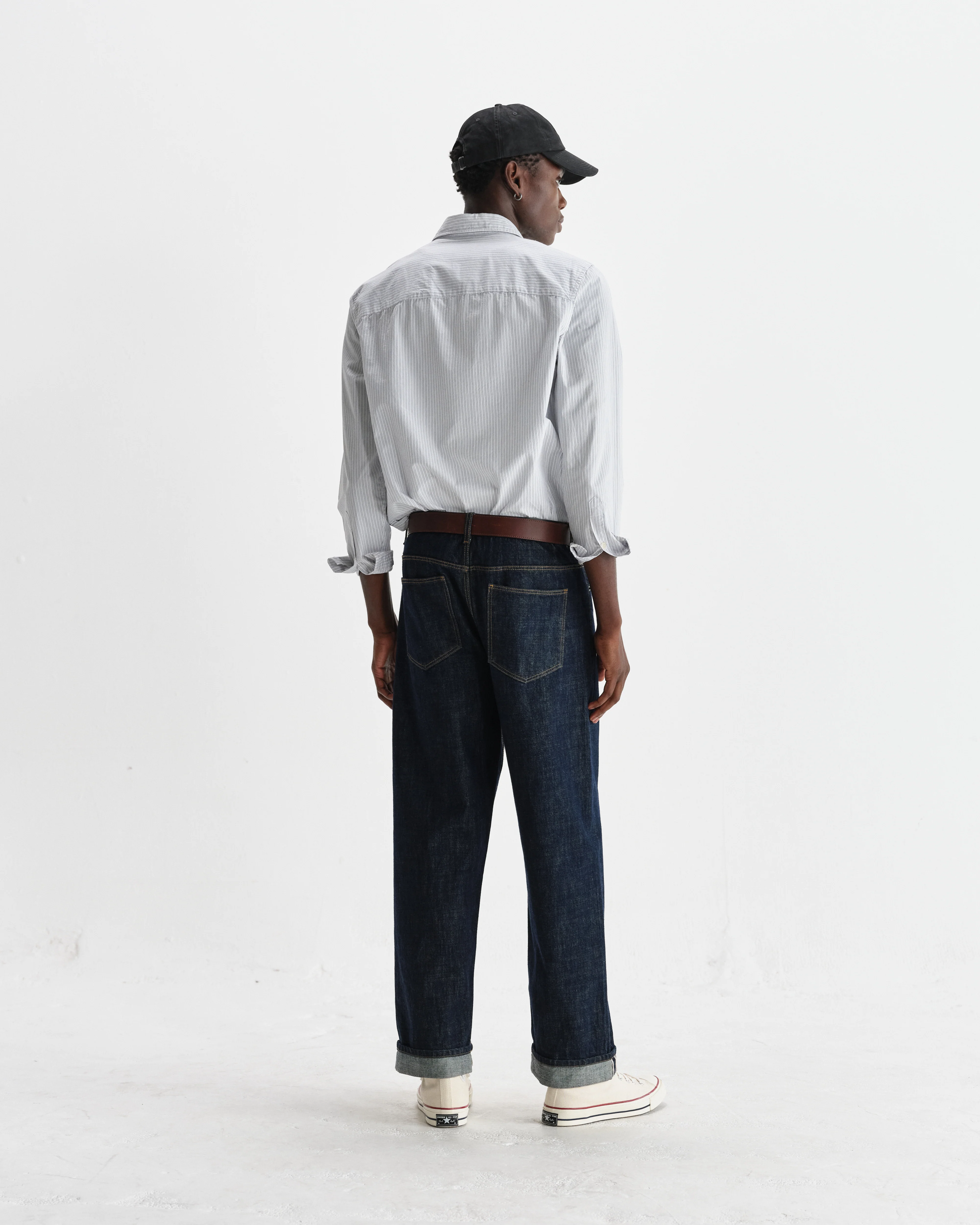 Shelly - Ecru And Blue Fine Stripe Poplin Shirt - Image 6