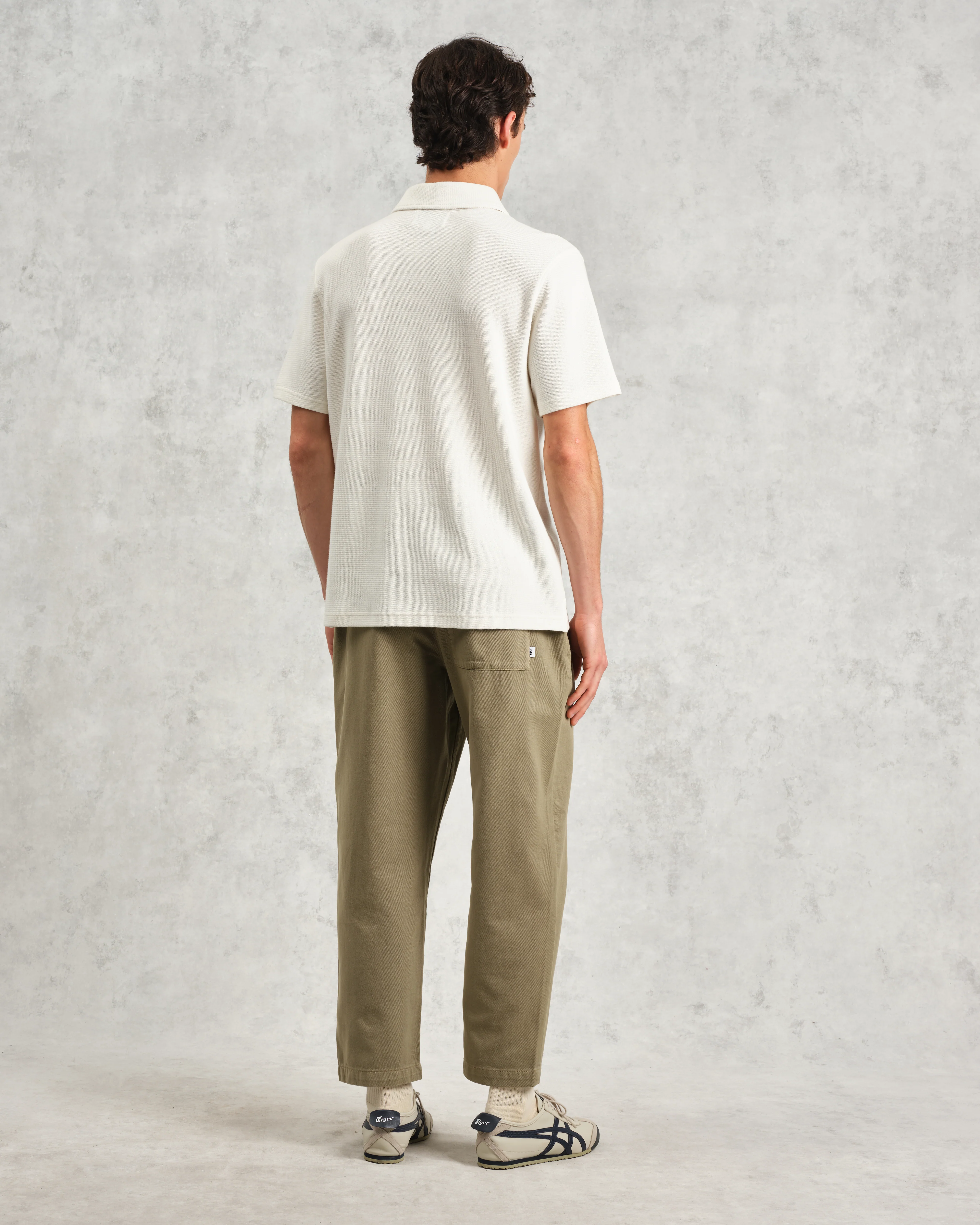 Shore - Ecru Textured Organic Cotton Polo Shirt - Image 6