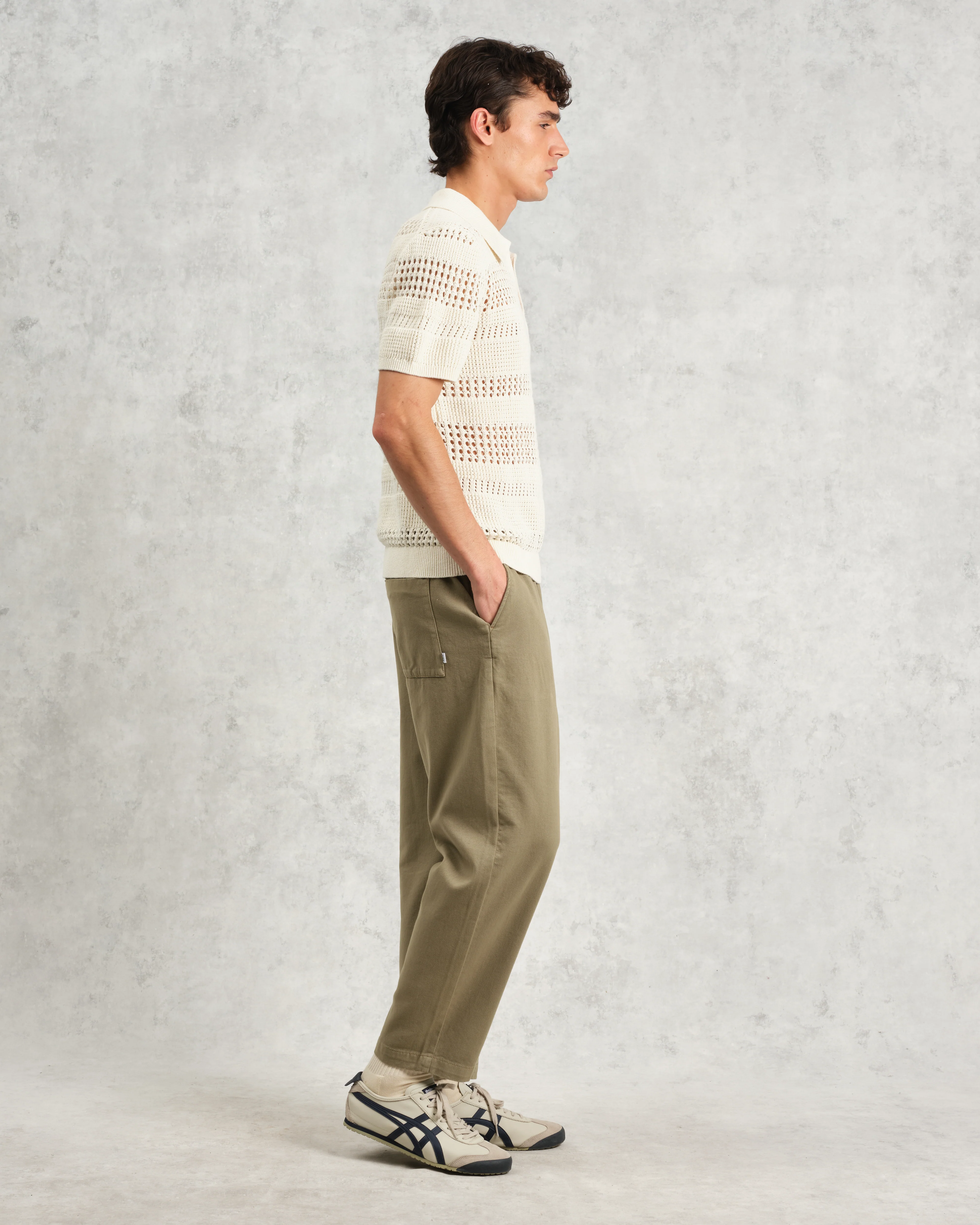 Siena - Ecru Pointelle Knitted Polo - Image 7