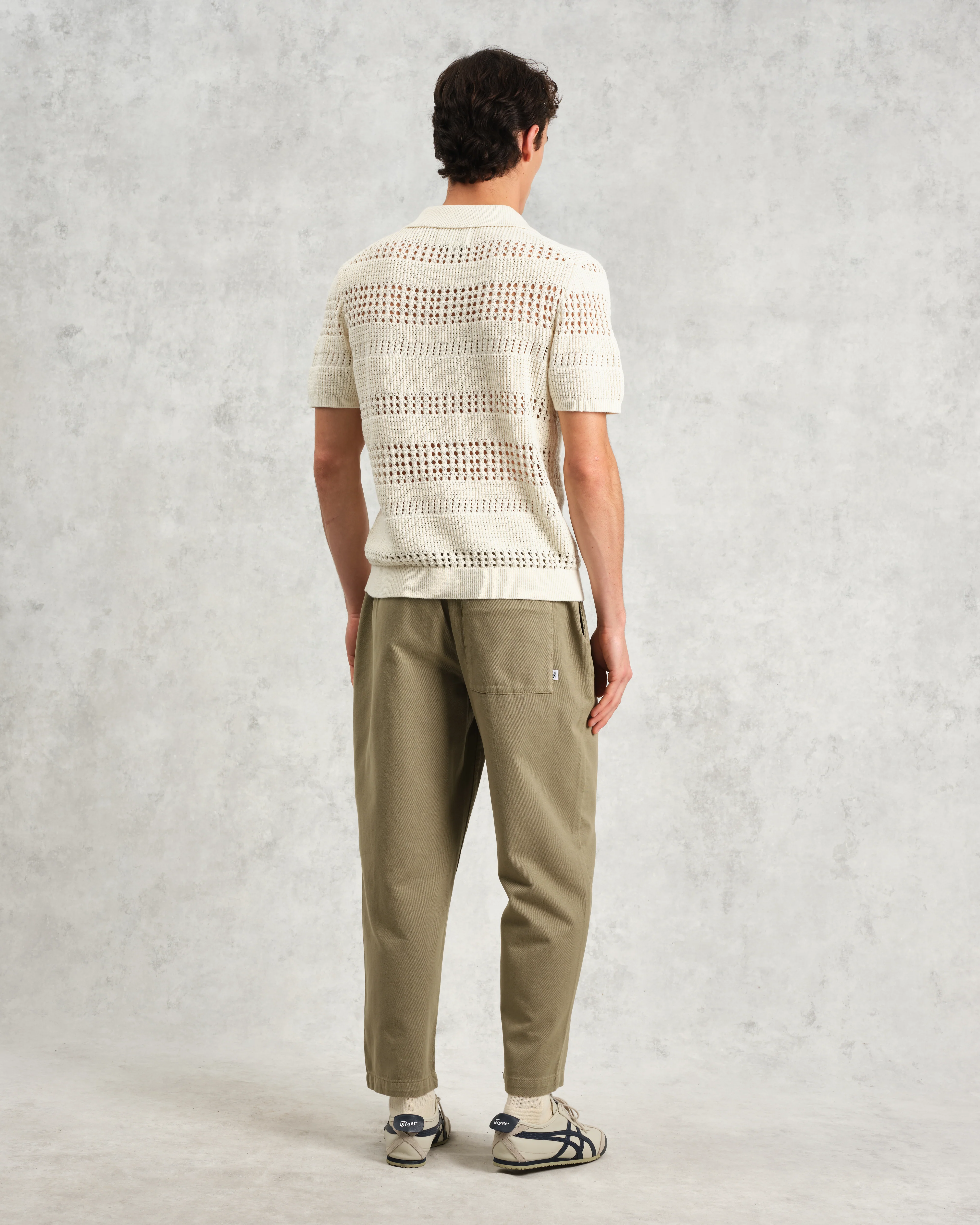 Siena - Ecru Pointelle Knitted Polo - Image 8