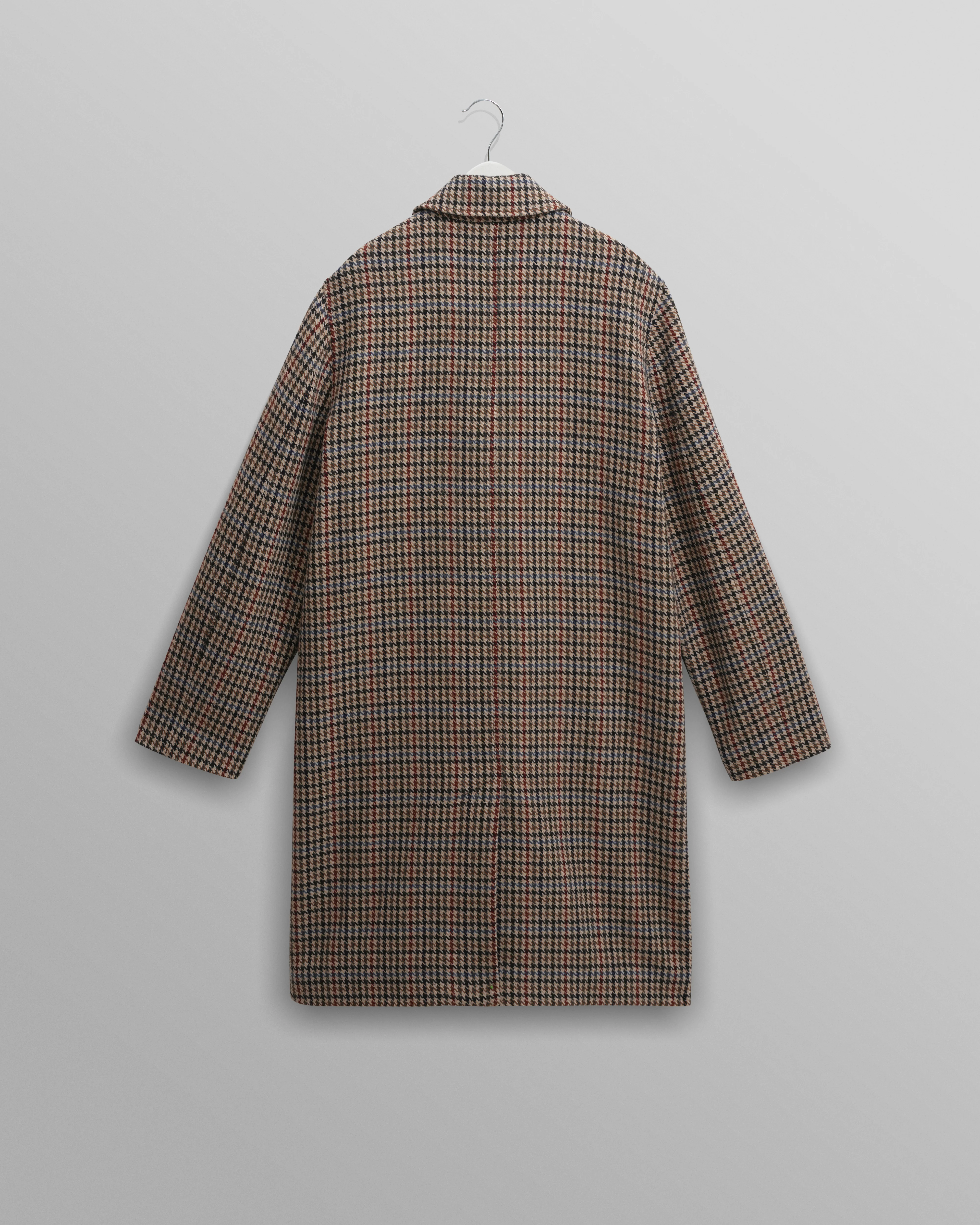 Stan - Natural Houndstooth Check Wool Car Coat - Image 8