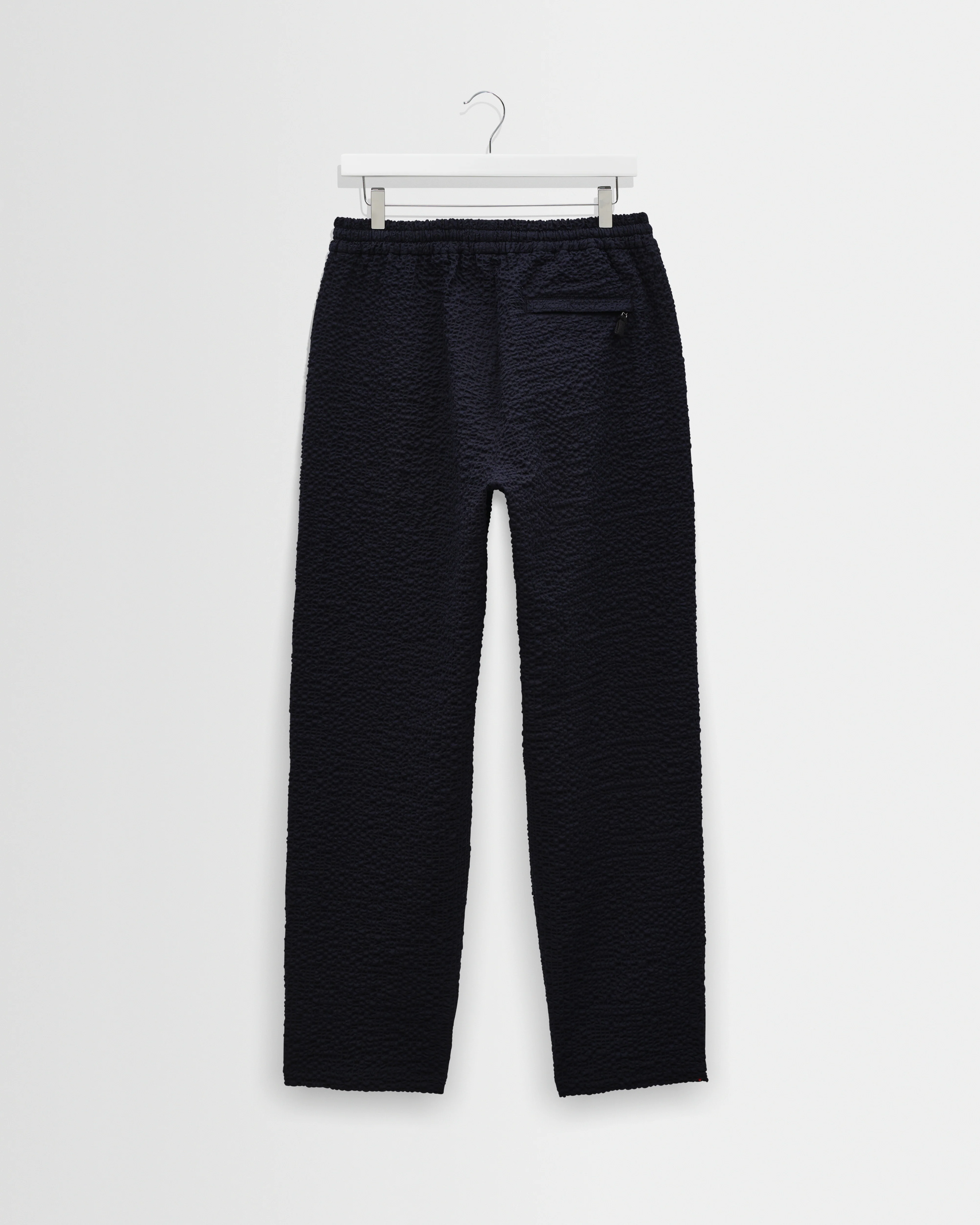 Tyne - Dark Navy Jumbo Seersucker Loose Fit Trousers - Image 7