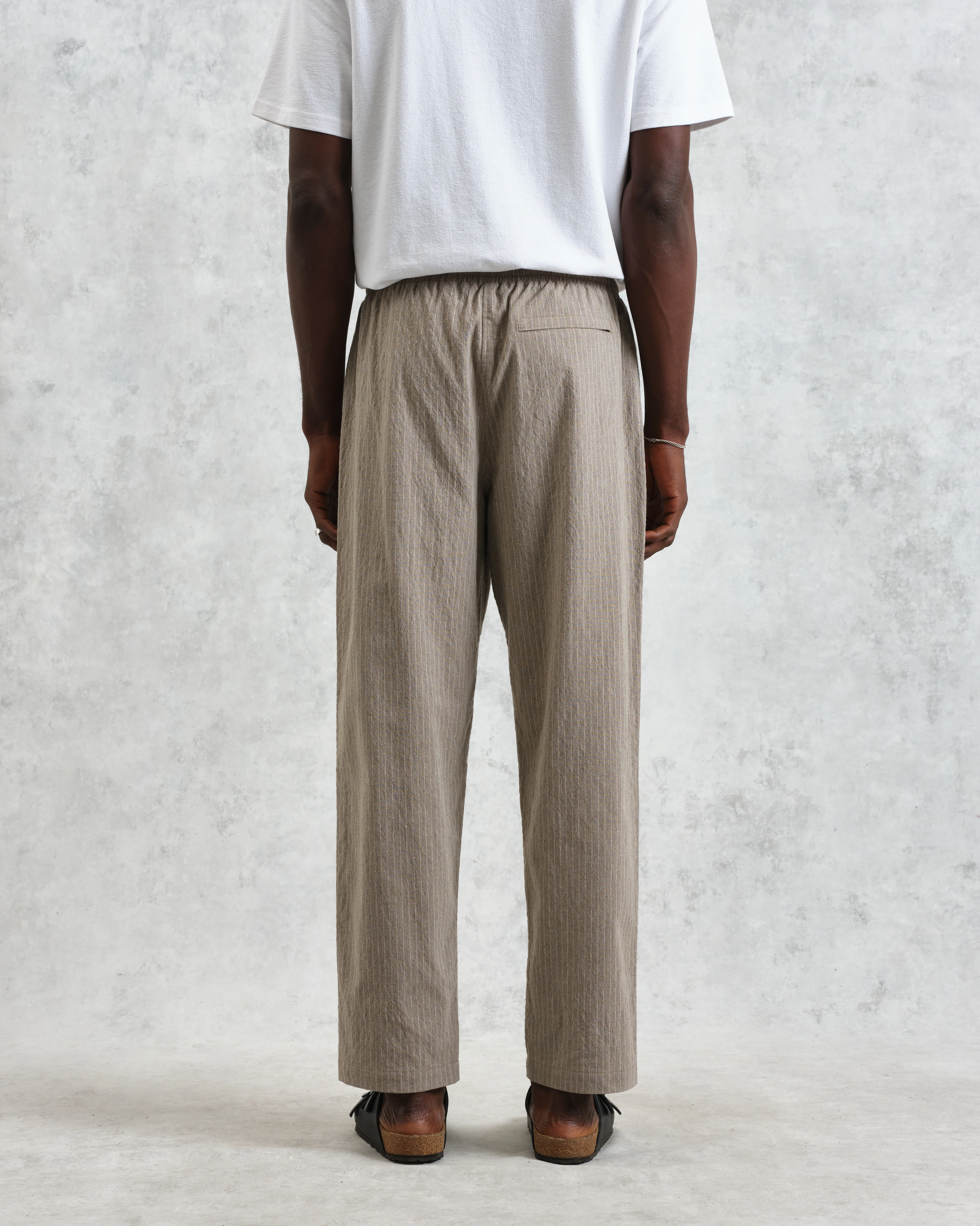 Tyne - Natural Chalk Stripe Trousers - Image 6