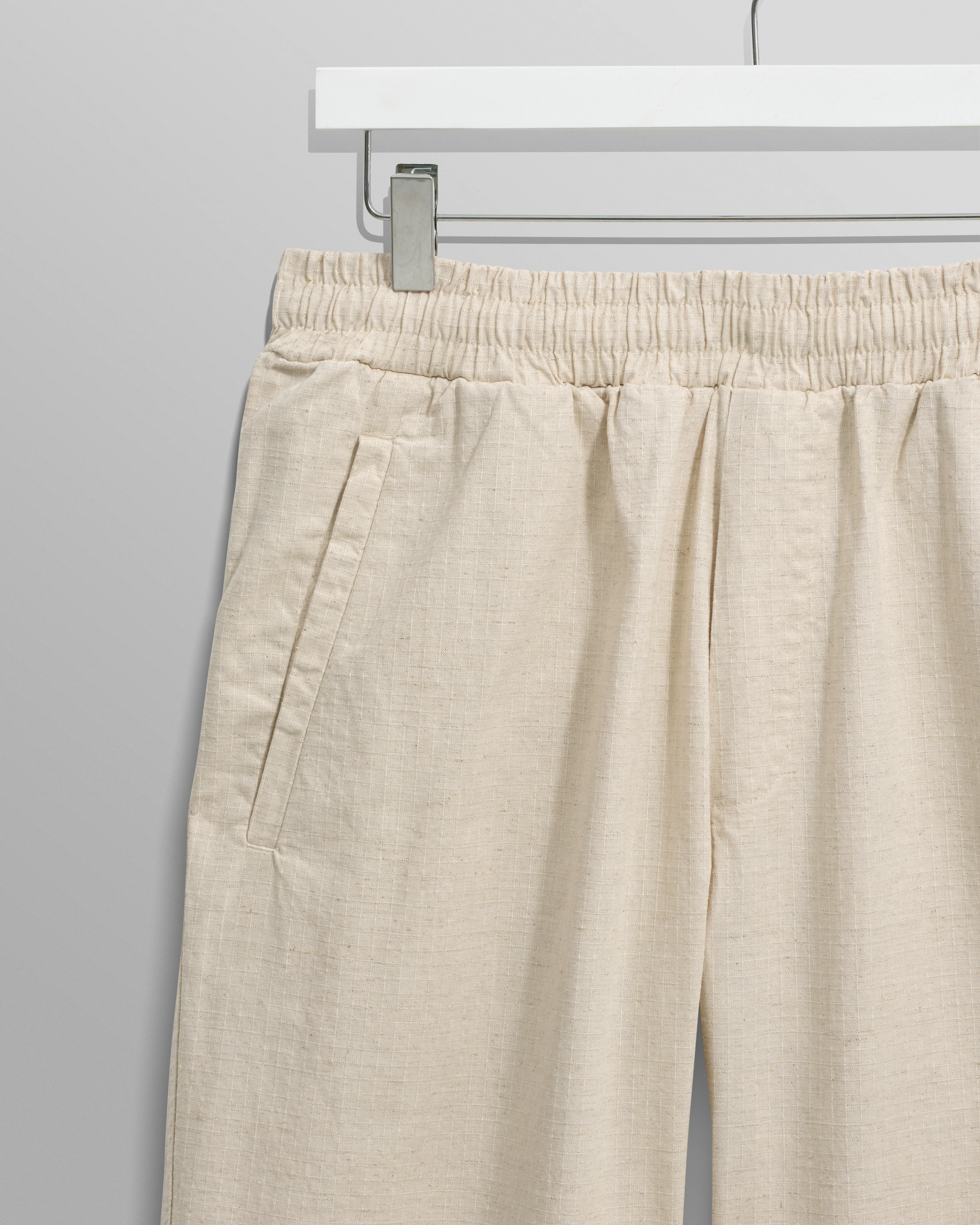 Tyne - Natural Cotton-Linen Ripstop Trousers - Image 8