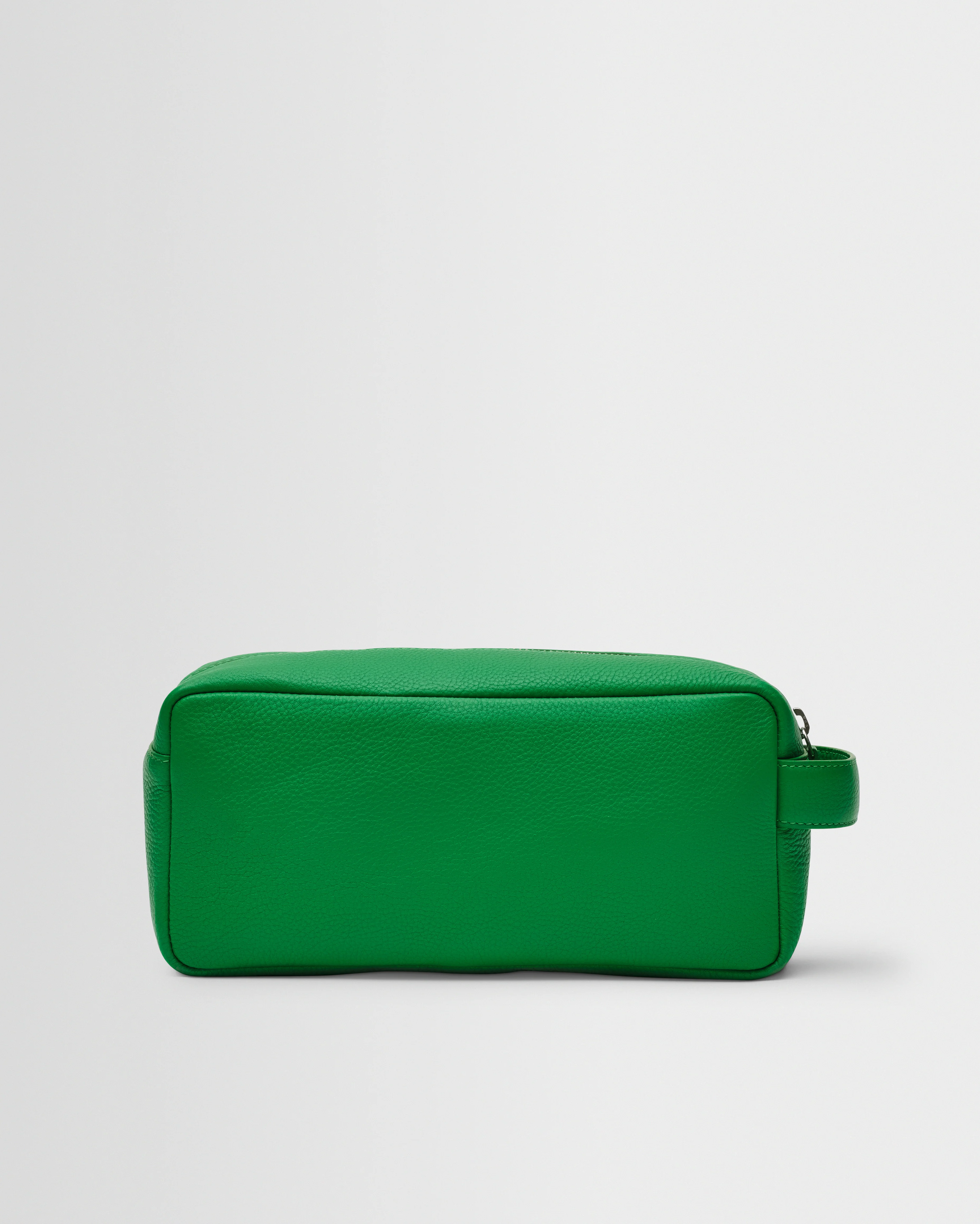 Wells - Bright Green Grain Leather Washbag - Image 5