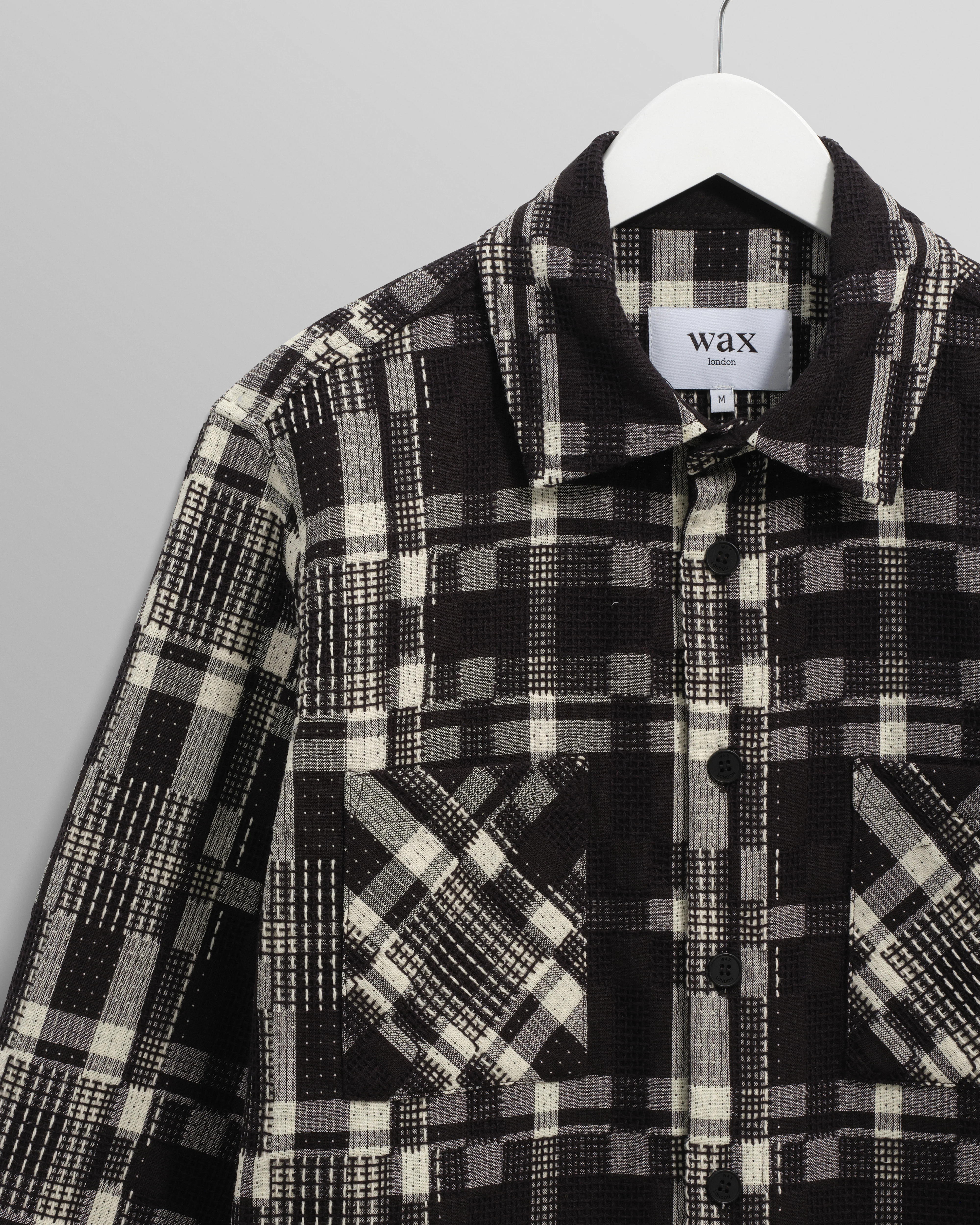 Whiting - Black And Ecru Glitch Check Overshirt - Image 7