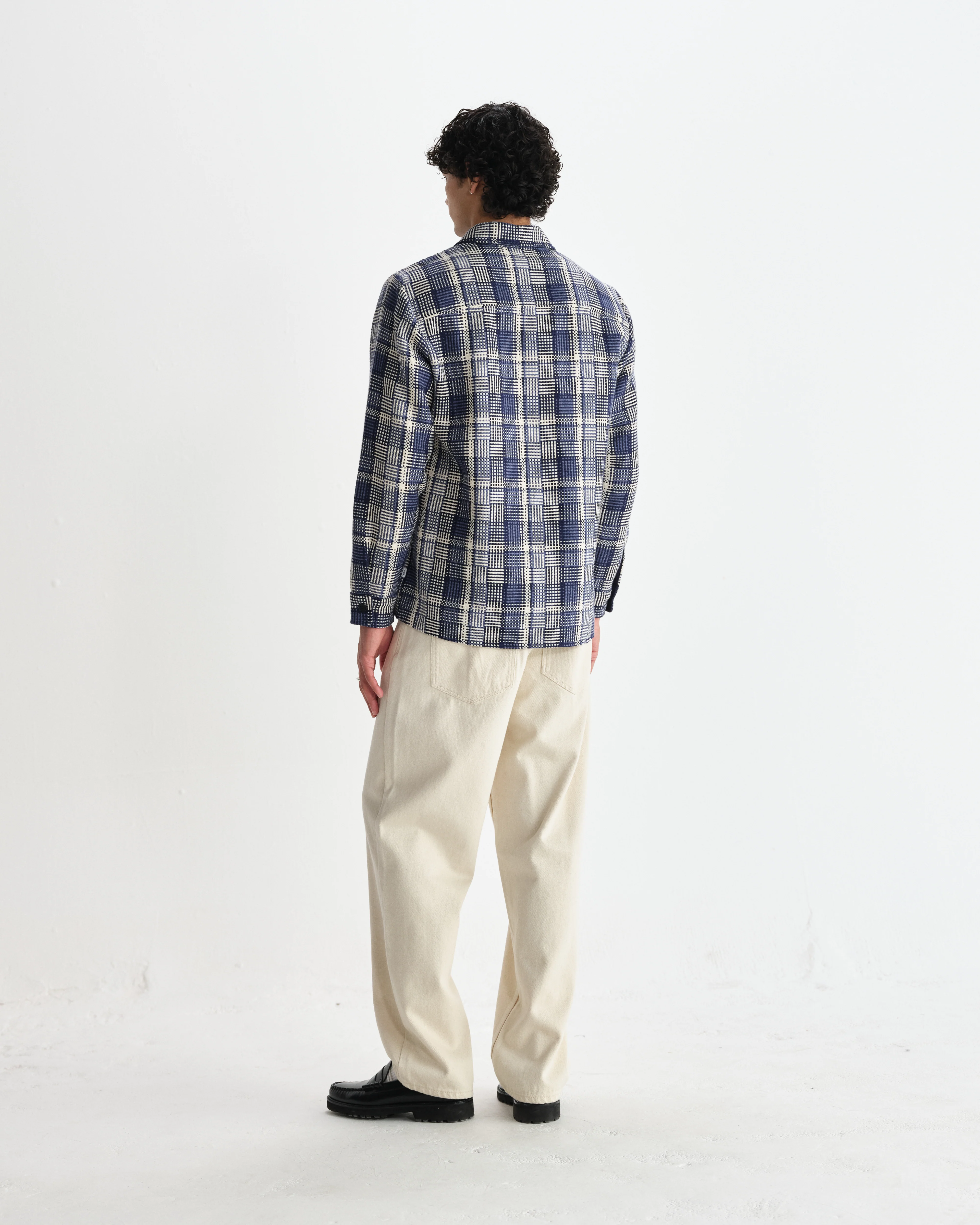 Whiting - Blue And Ecru Basket Weave Overshirt - Image 6