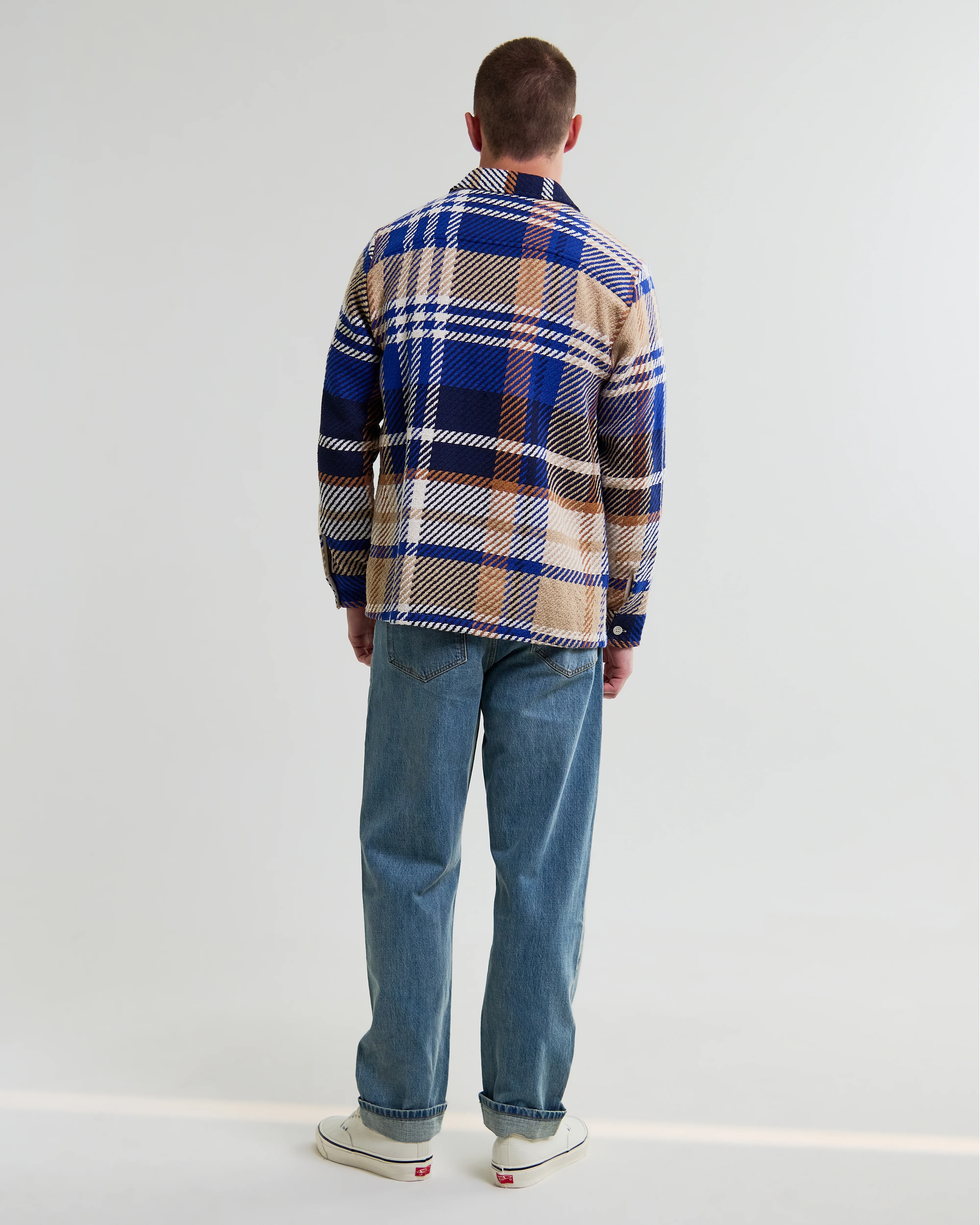 Whiting - Blue And Tan Bold Check Overshirt - Image 5
