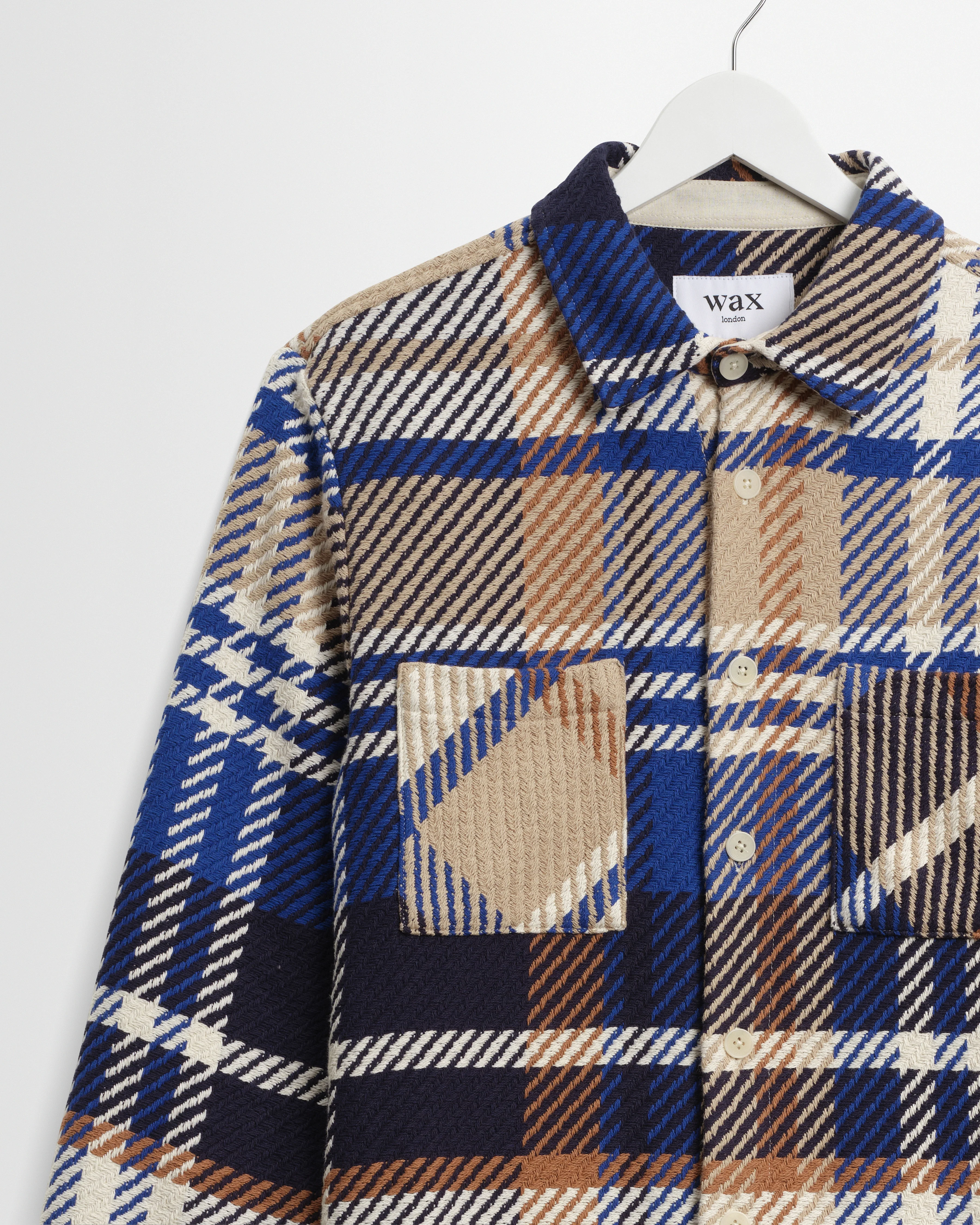 Whiting - Blue And Tan Bold Check Overshirt - Image 6
