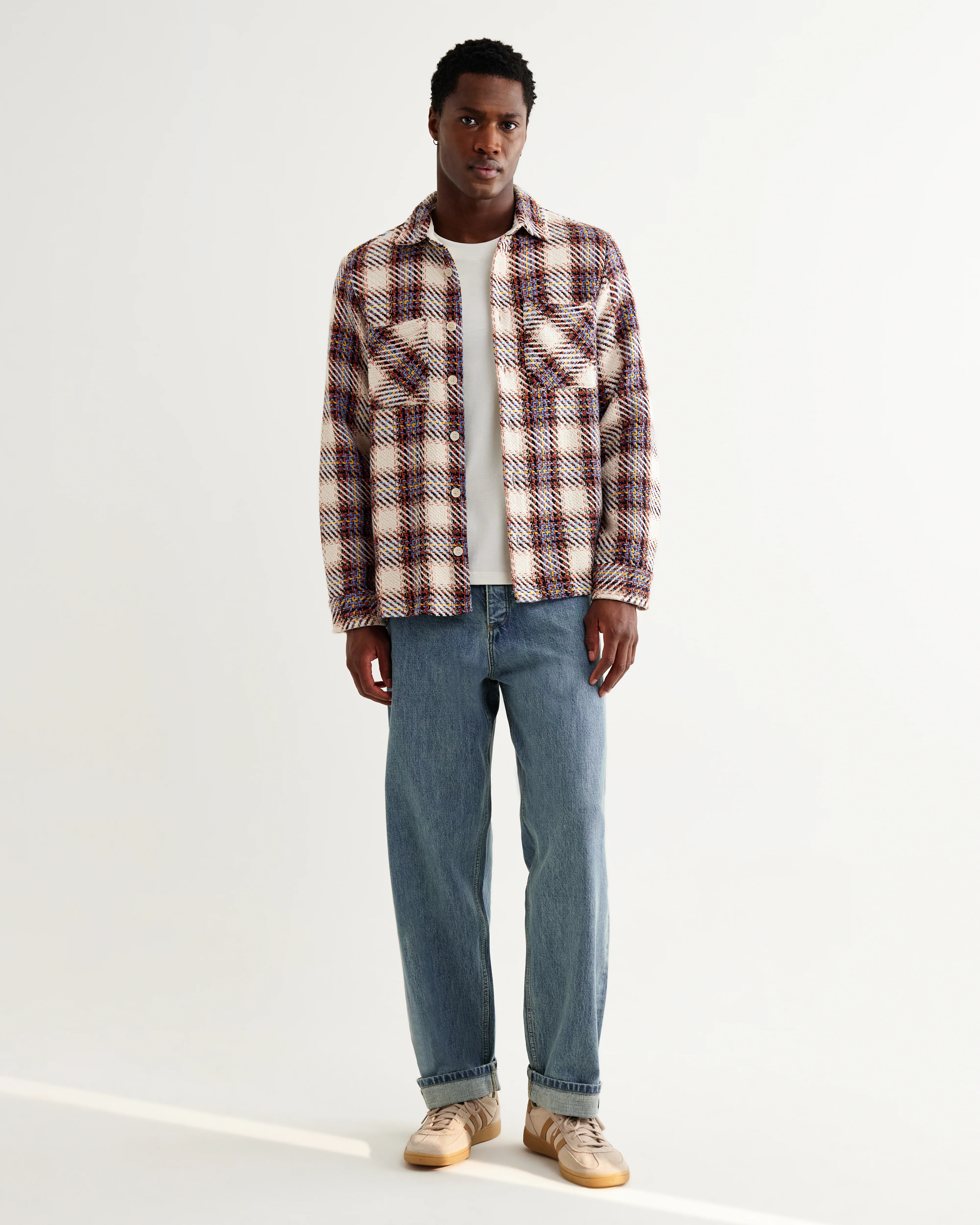 Whiting - Ecru And Multicolour Hutton Check Overshirt - Image 5