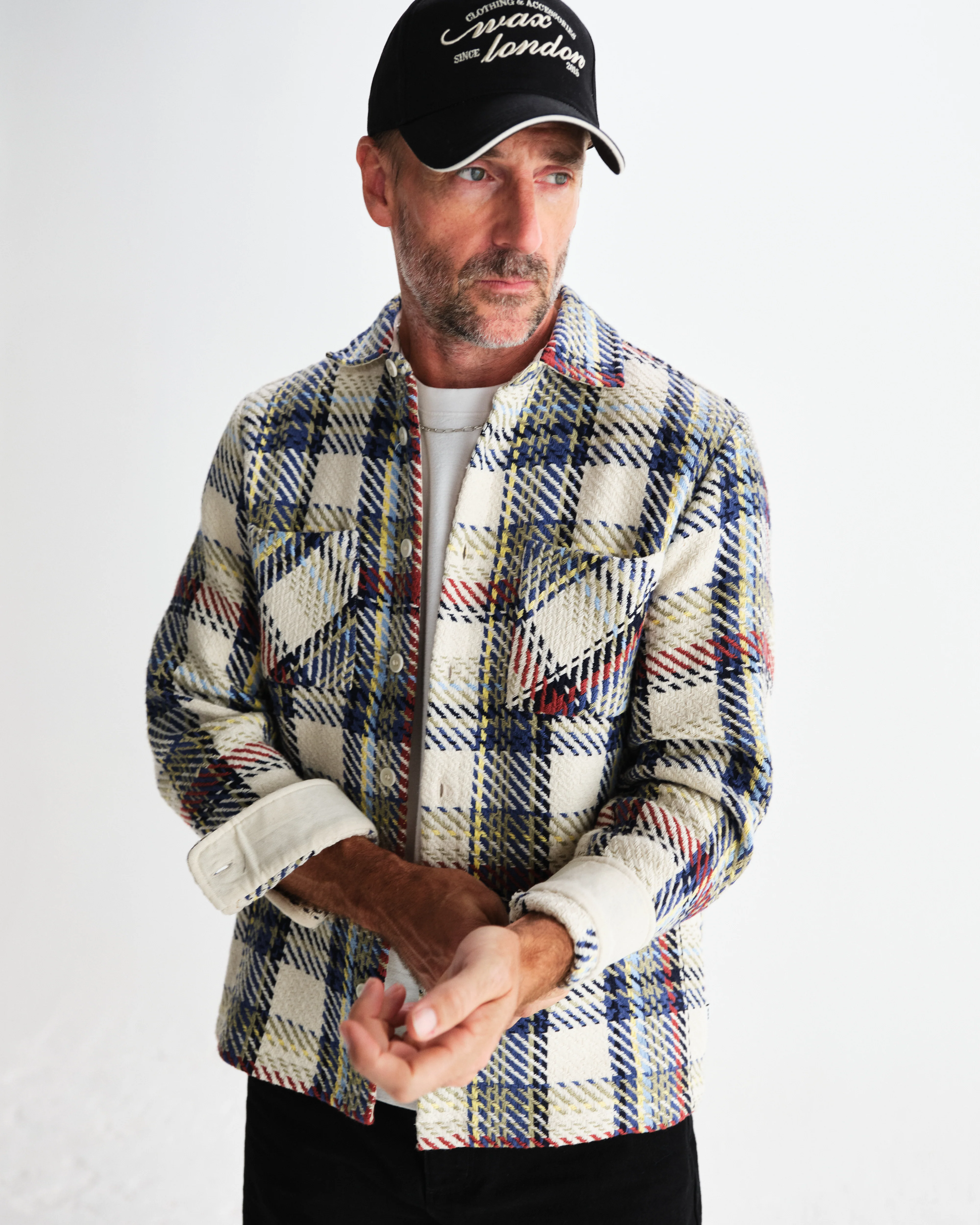 Whiting - Ecru And Multicolour Jazz Weave Overshirt - Image 8