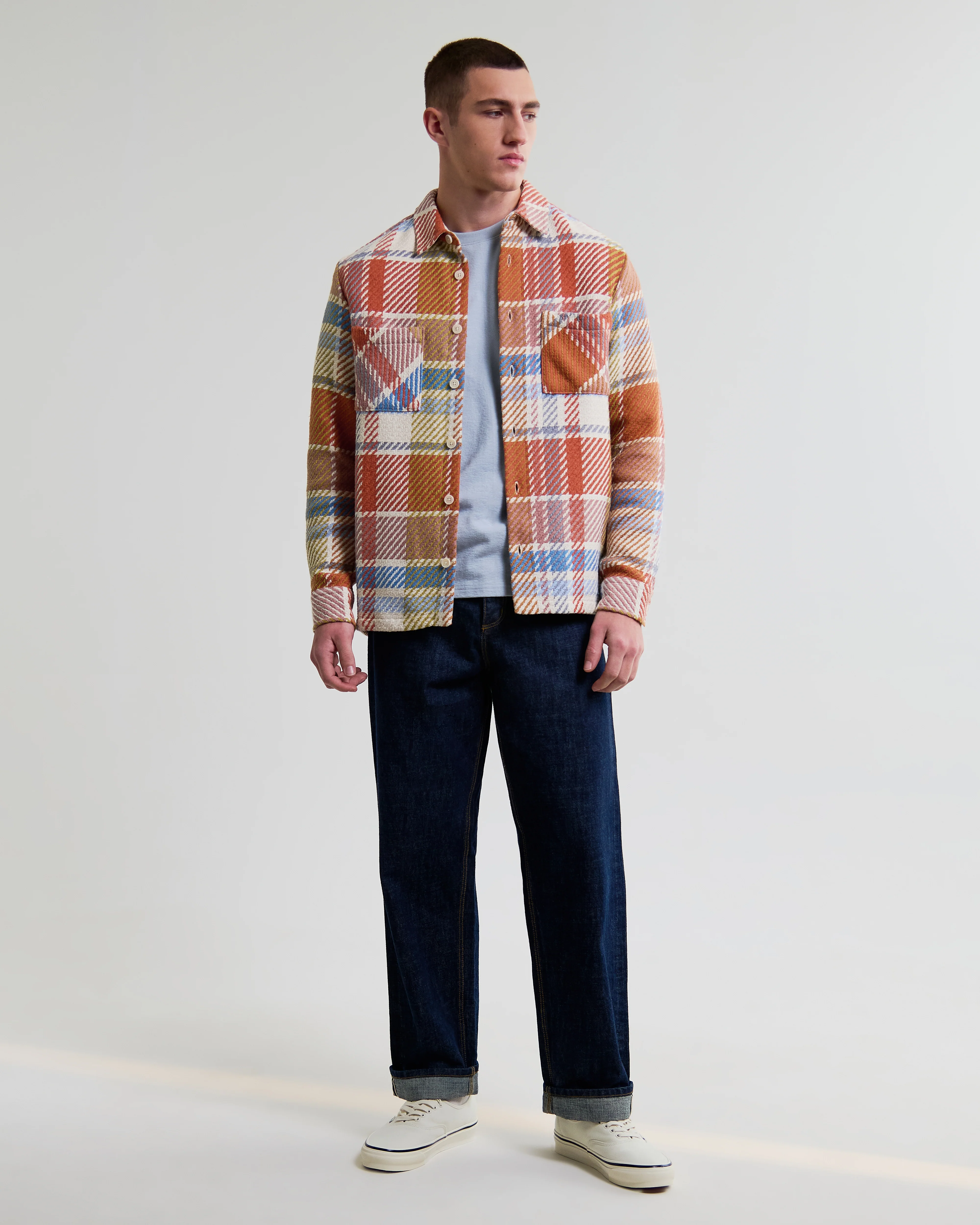 Whiting - Multicolour Pastel Bude Check Overshirt - Image 5