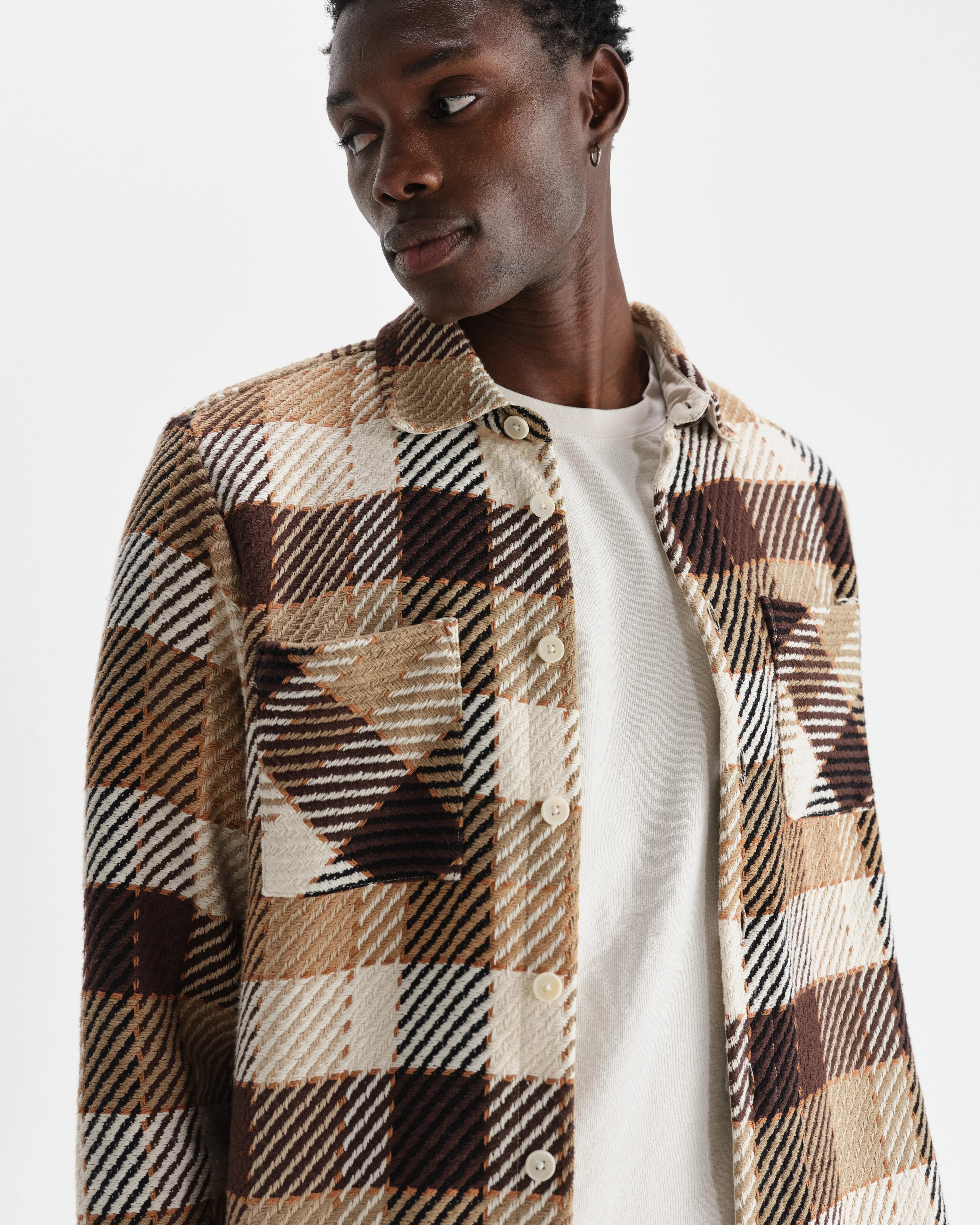 Whiting - Natural And Brown Pike Check Overshirt - Image 3