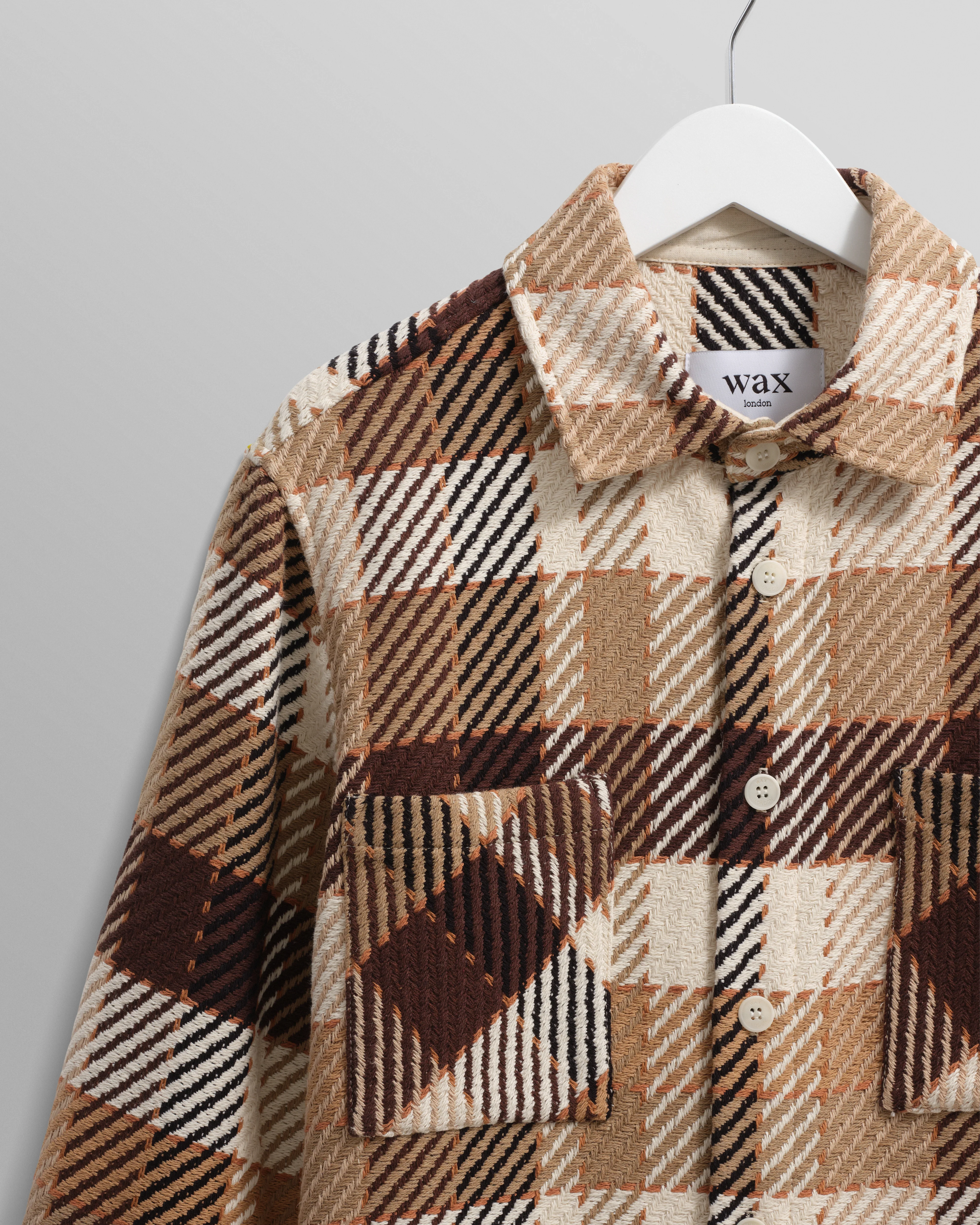 Whiting - Natural And Brown Pike Check Overshirt - Image 7