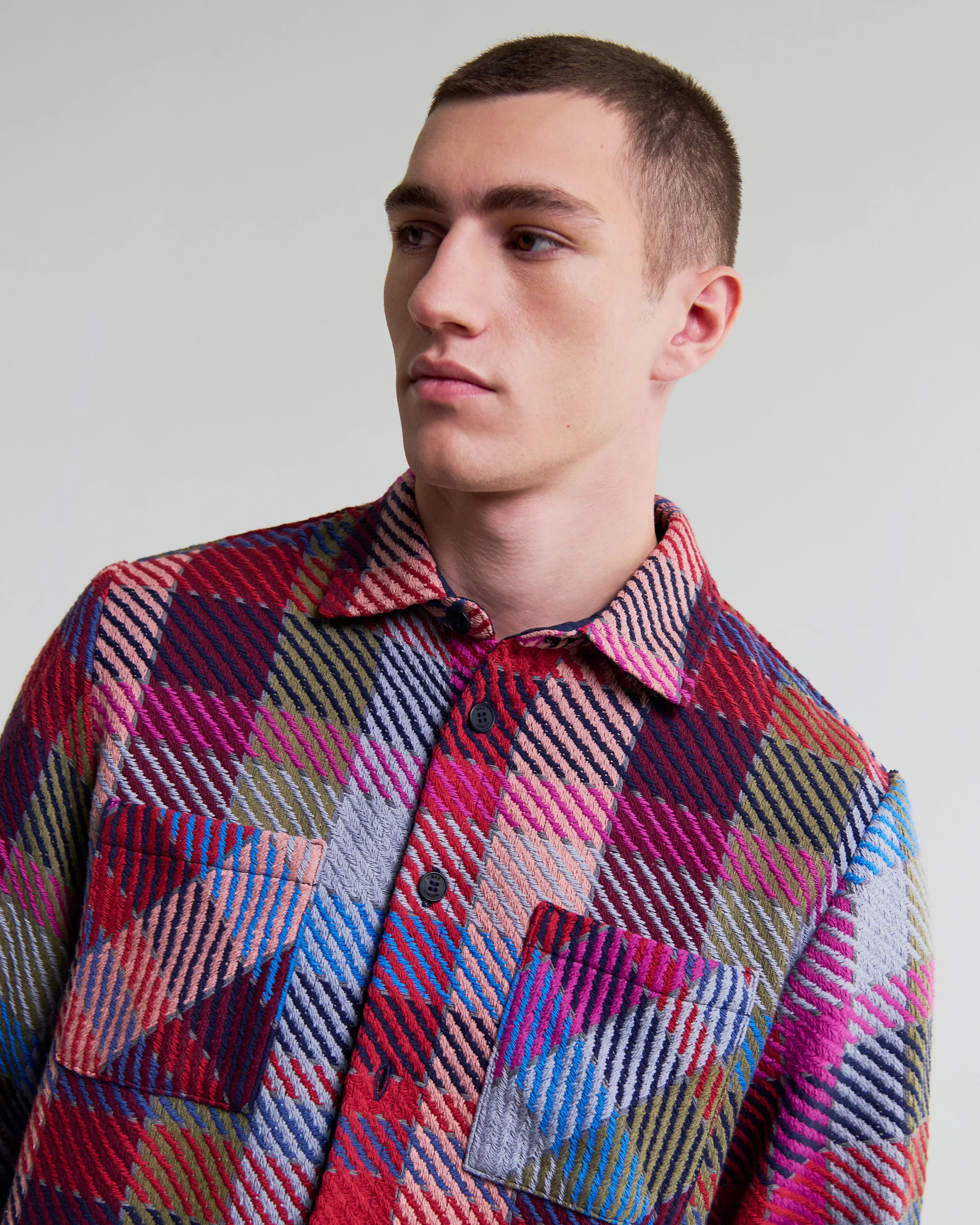 Whiting - Pink And Multicolour Pike Check Overshirt - Image 3