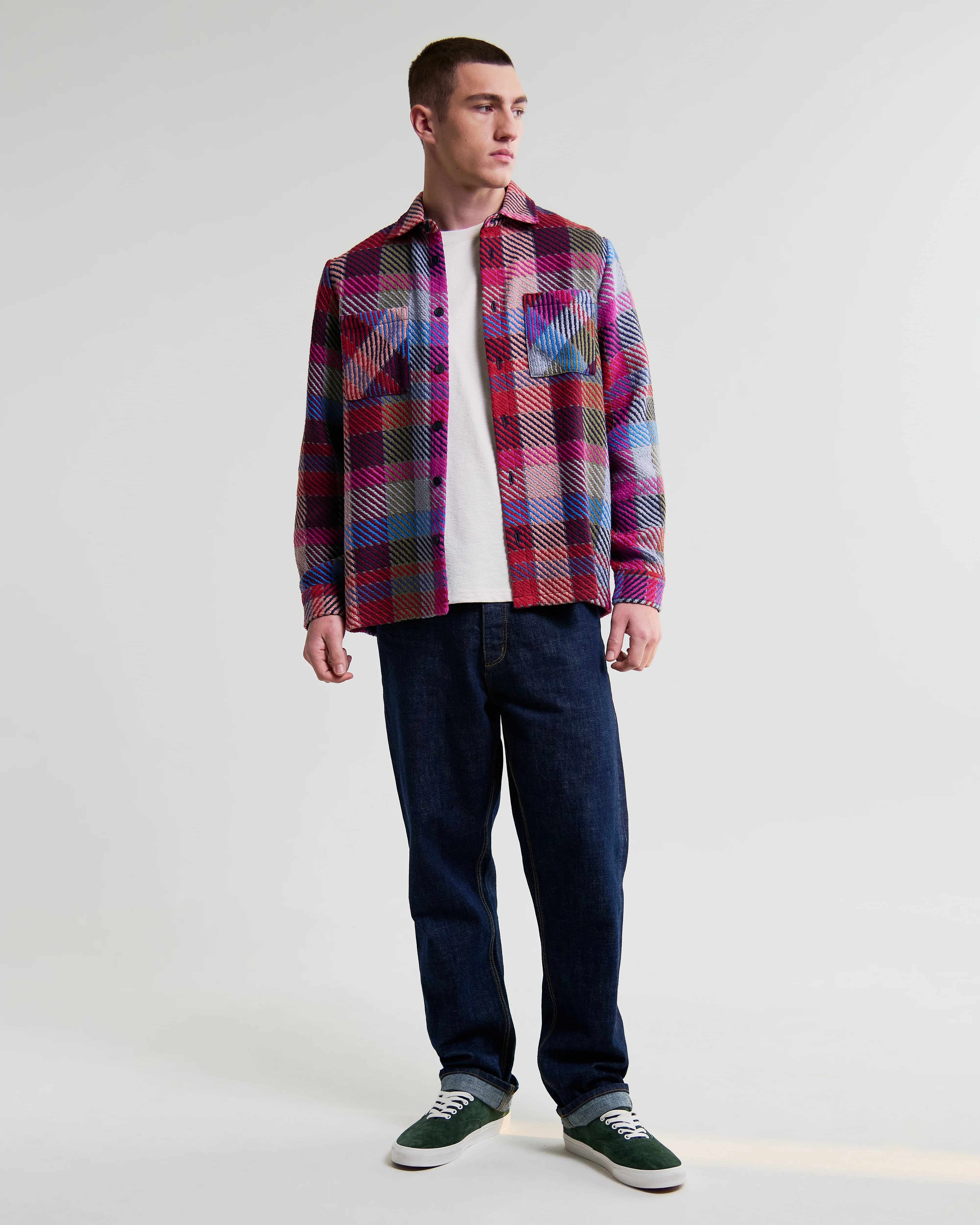 Whiting - Pink And Multicolour Pike Check Overshirt - Image 4