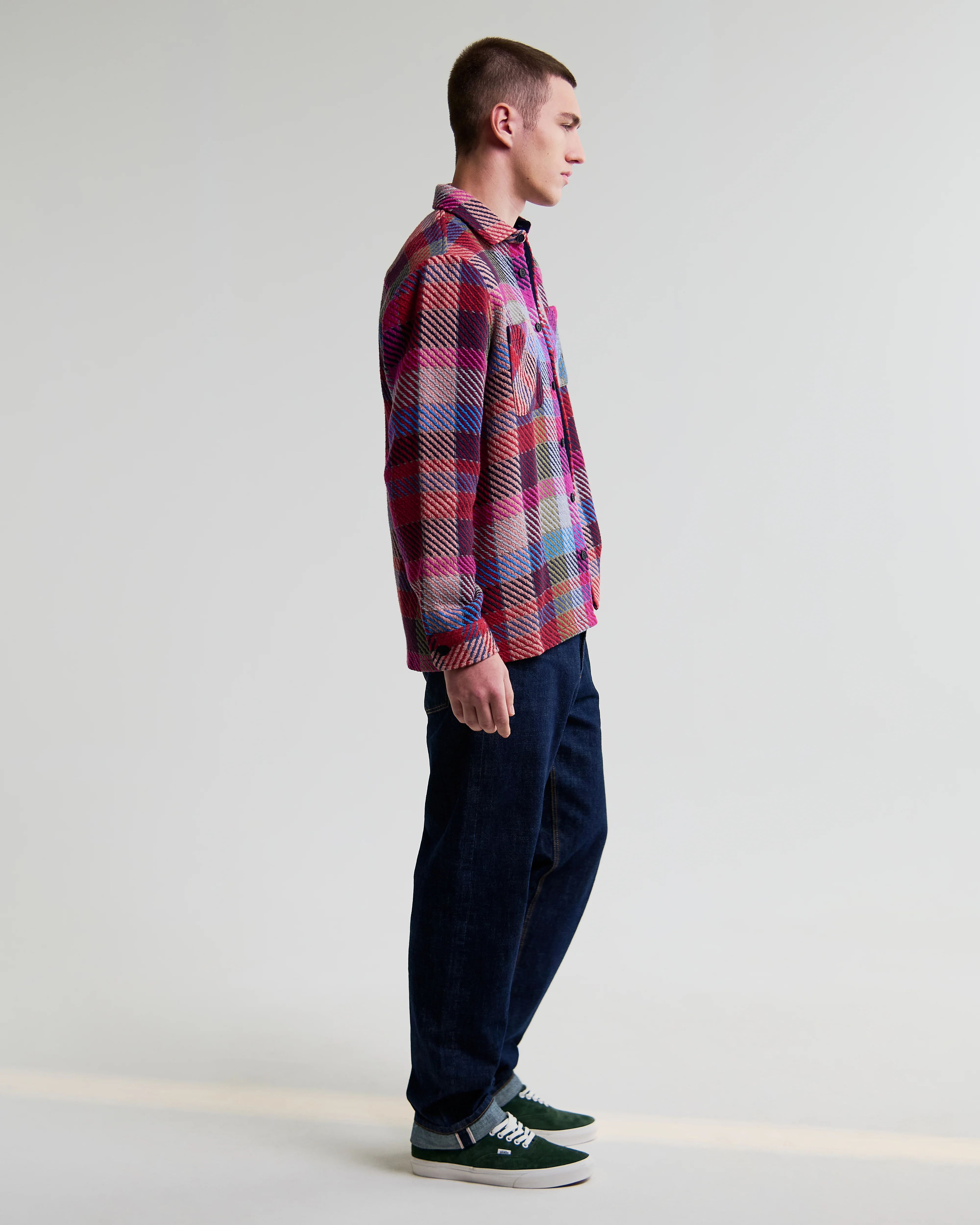 Whiting - Pink And Multicolour Pike Check Overshirt - Image 5