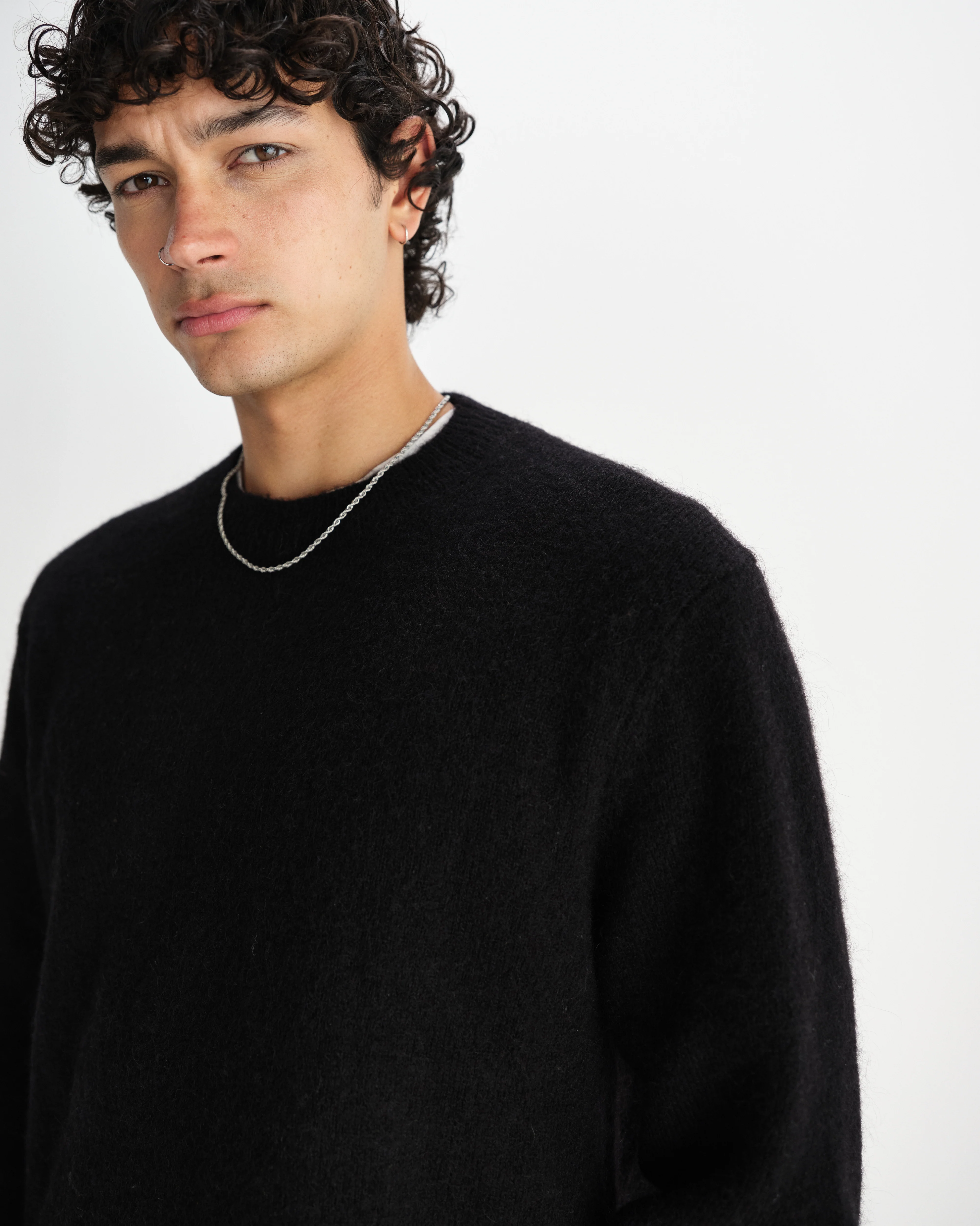 Wilde - Black Fluffy Wool Crewneck - Image 3