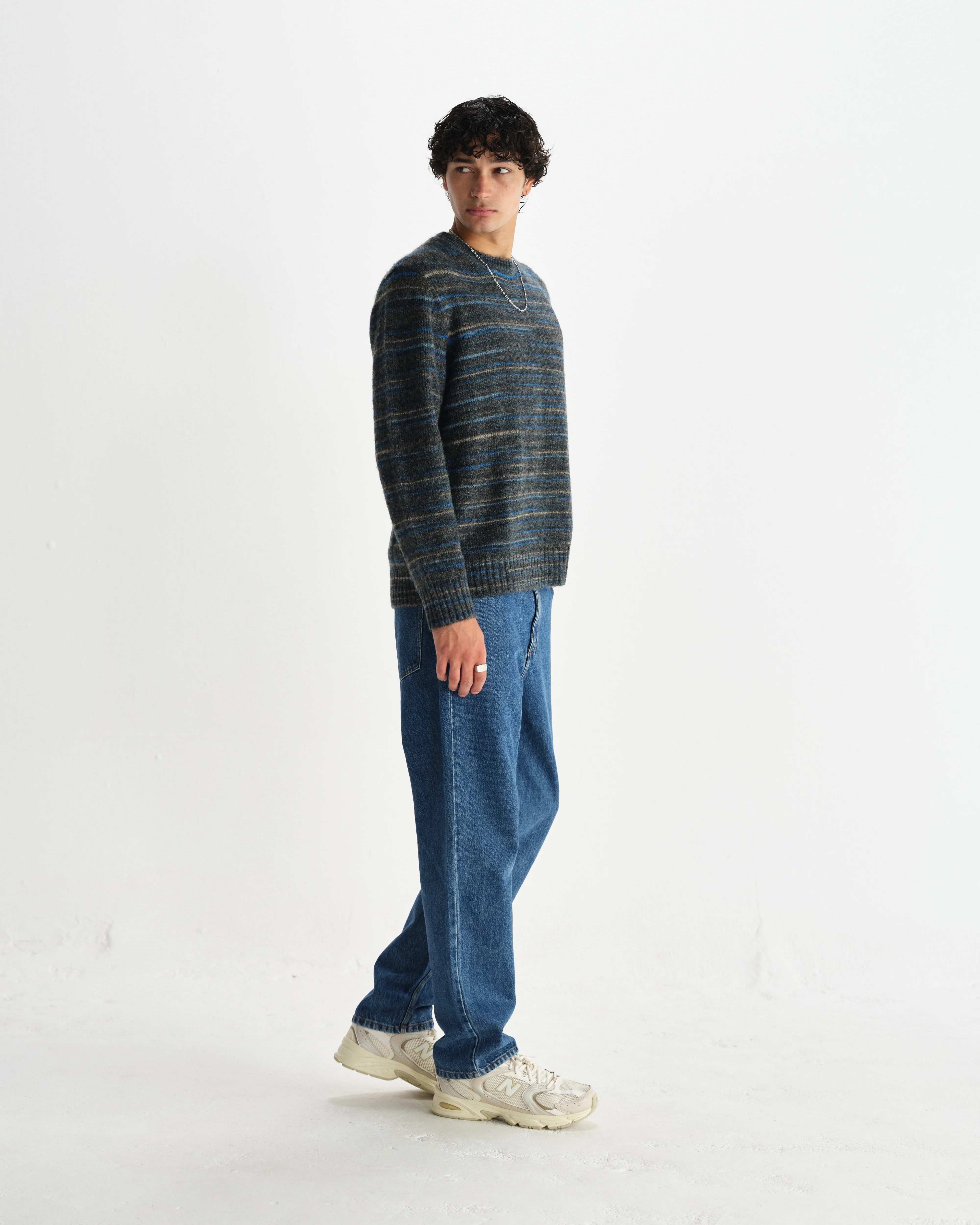 Wilde - Grey And Teal Space Dye Wool Crewneck - Image 5