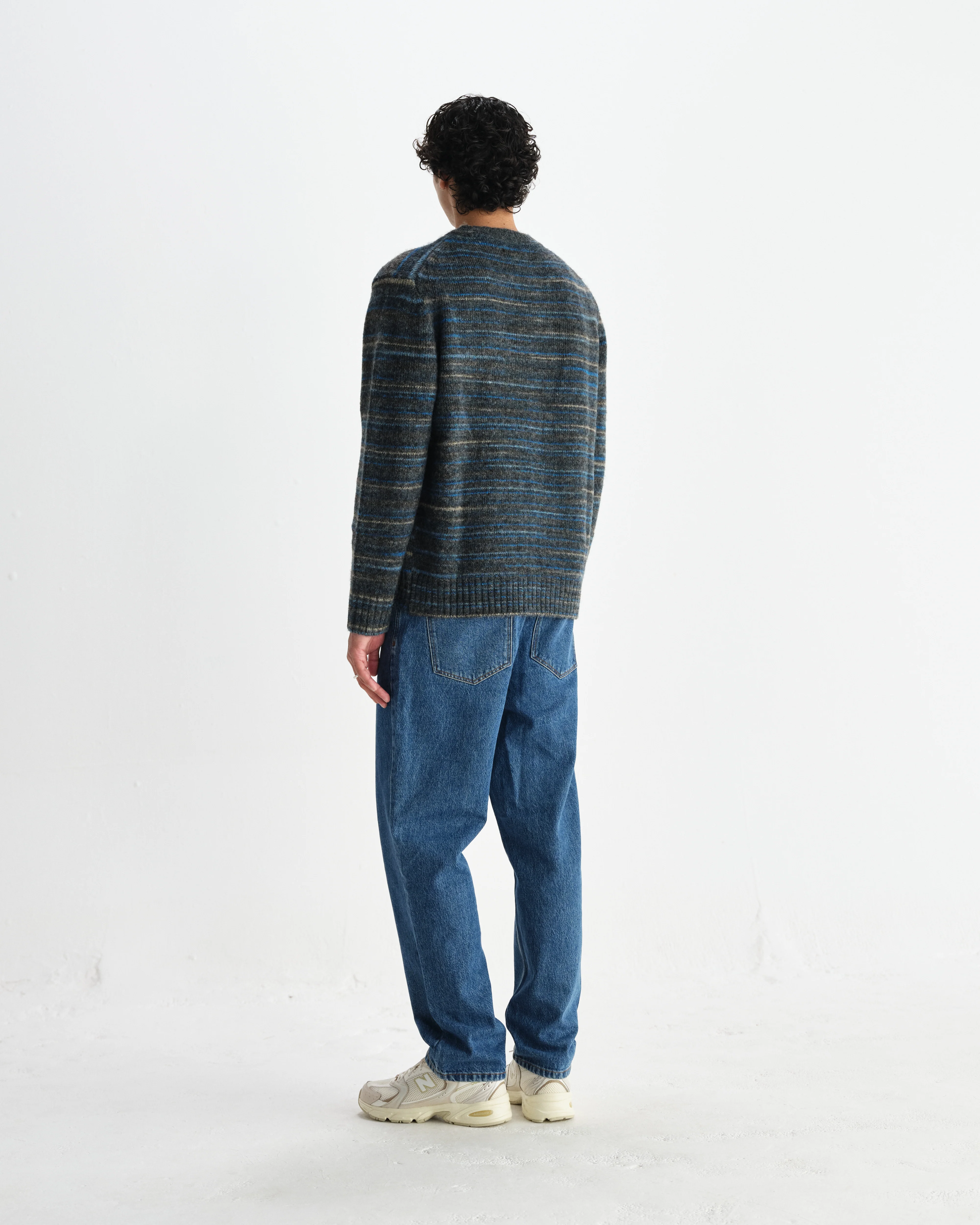 Wilde - Grey And Teal Space Dye Wool Crewneck - Image 6