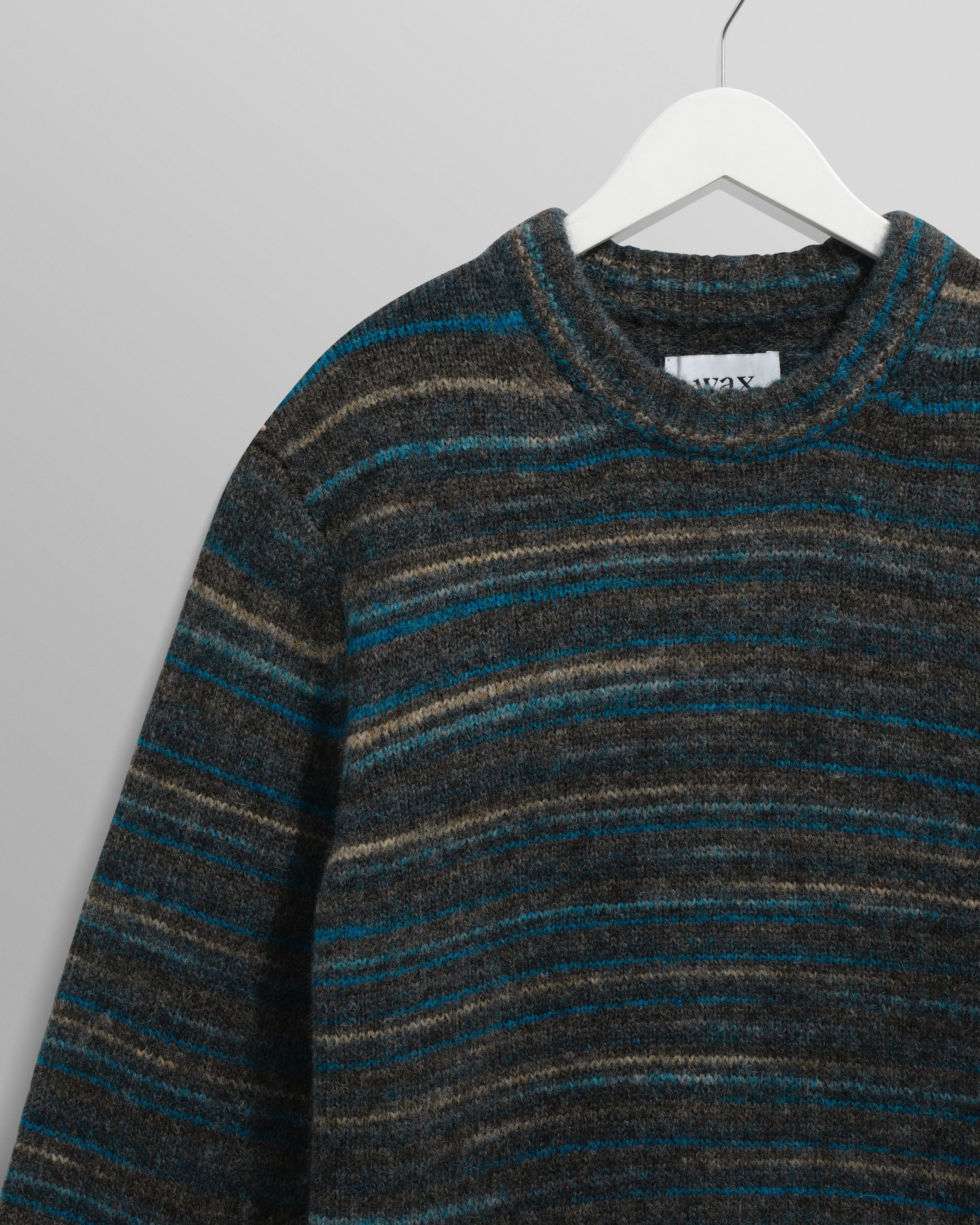 Wilde - Grey And Teal Space Dye Wool Crewneck - Image 7
